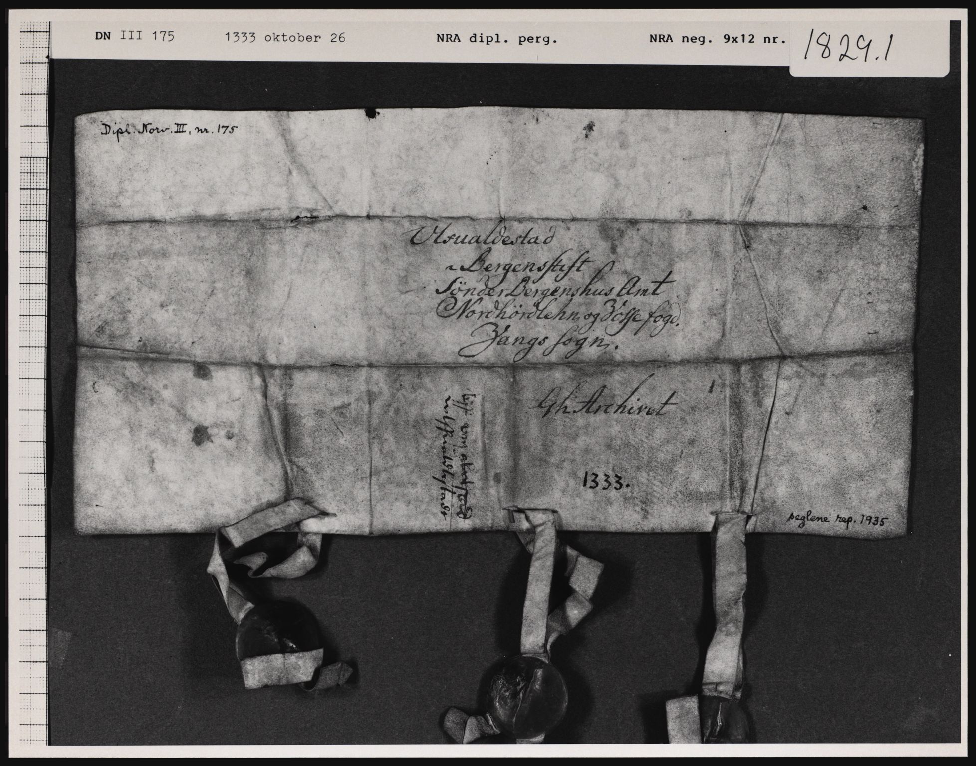 Riksarkivets diplomsamling, AV/RA-EA-5965/F01/F01a/L0031: Dokumenter, 1333, s. 14