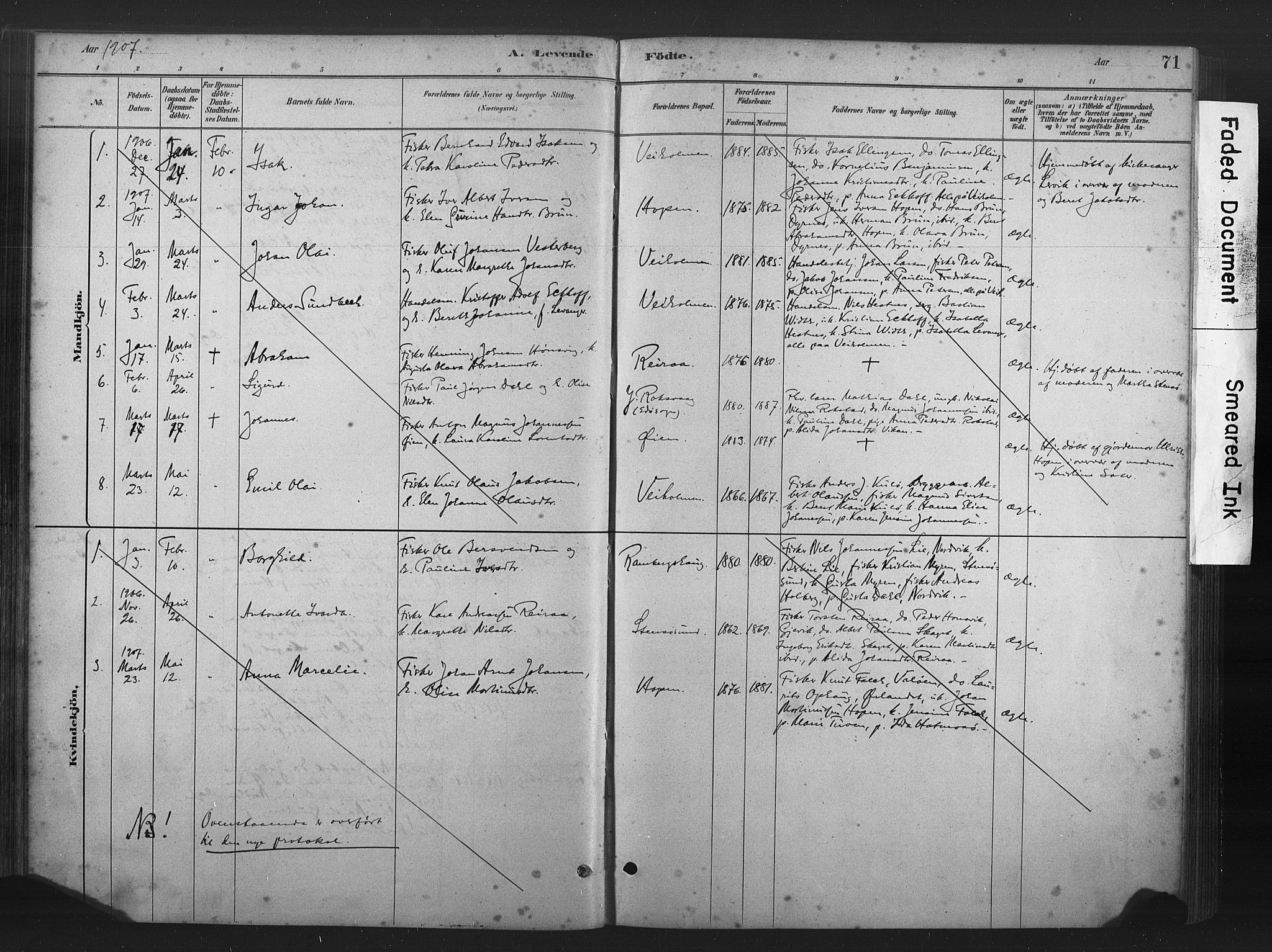 Ministerialprotokoller, klokkerbøker og fødselsregistre - Møre og Romsdal, AV/SAT-A-1454/583/L0954: Ministerialbok nr. 583A01, 1880-1906, s. 71