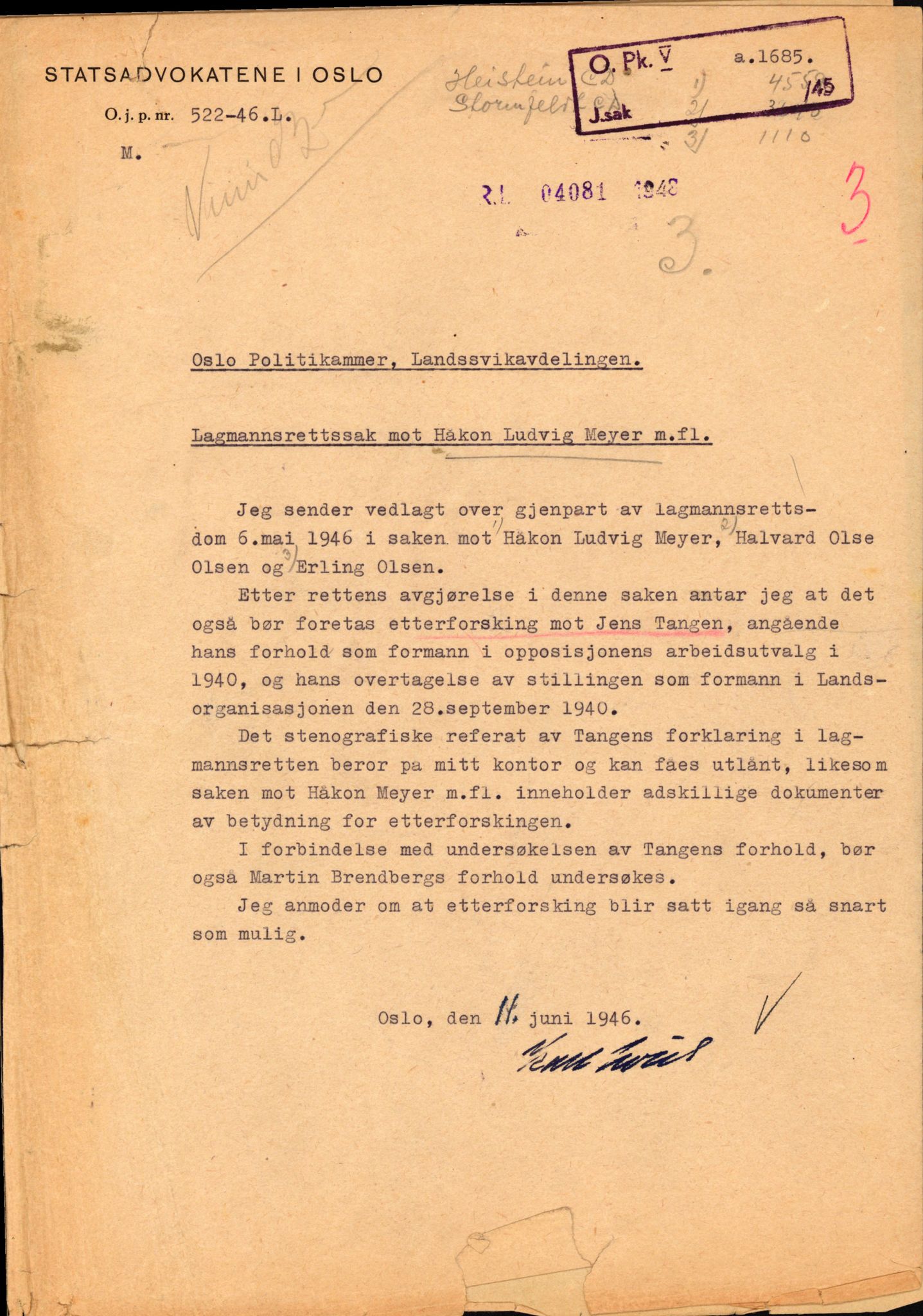 Landssvikarkivet, Oslo politikammer, AV/RA-S-3138-01/D/Da/L1026/0002: Dommer, dnr. 4168 - 4170 / Dnr. 4169, 1945-1948, s. 16