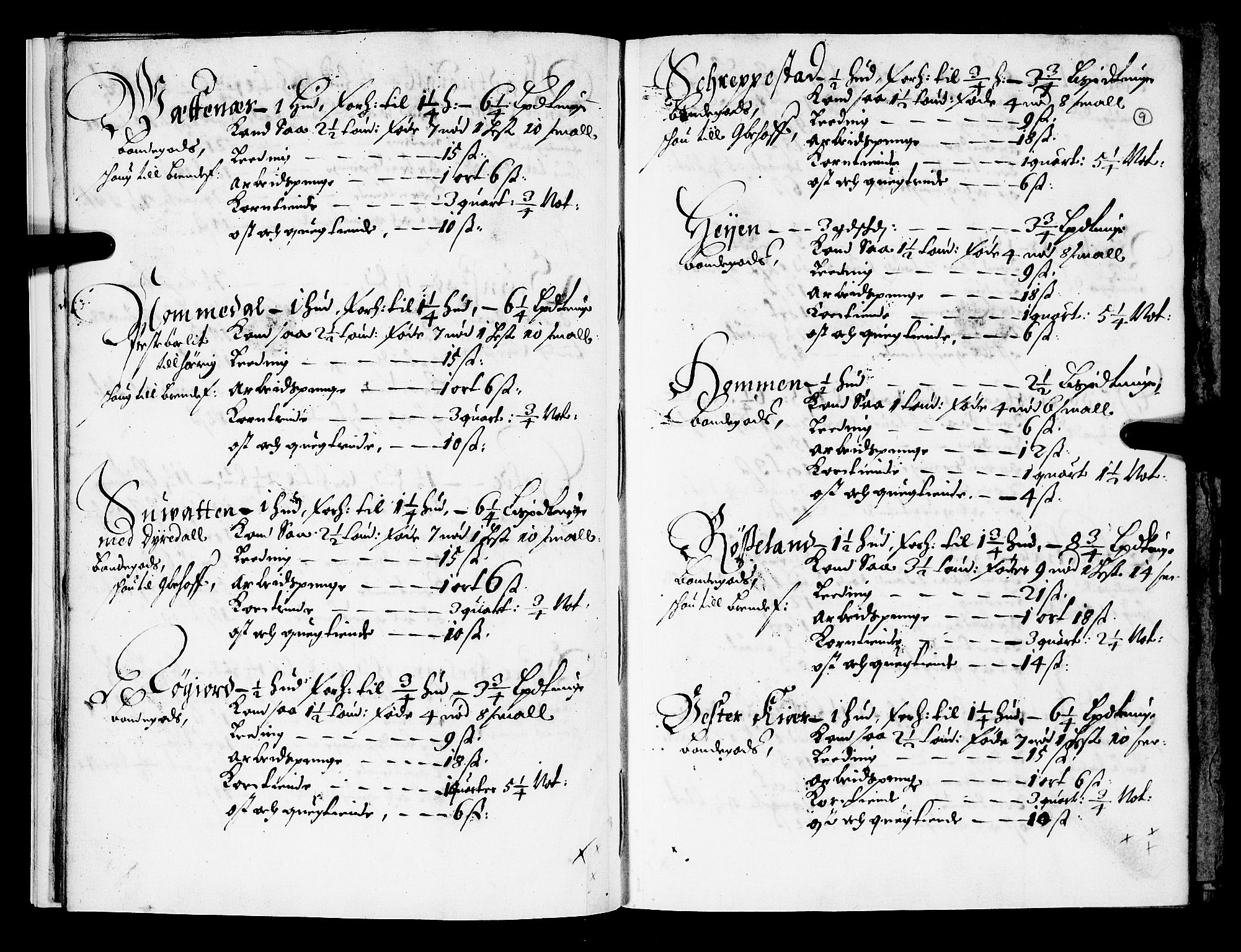Rentekammeret inntil 1814, Realistisk ordnet avdeling, AV/RA-EA-4070/N/Nb/Nba/L0030: Mandal amt, 1668, s. 8b-9a