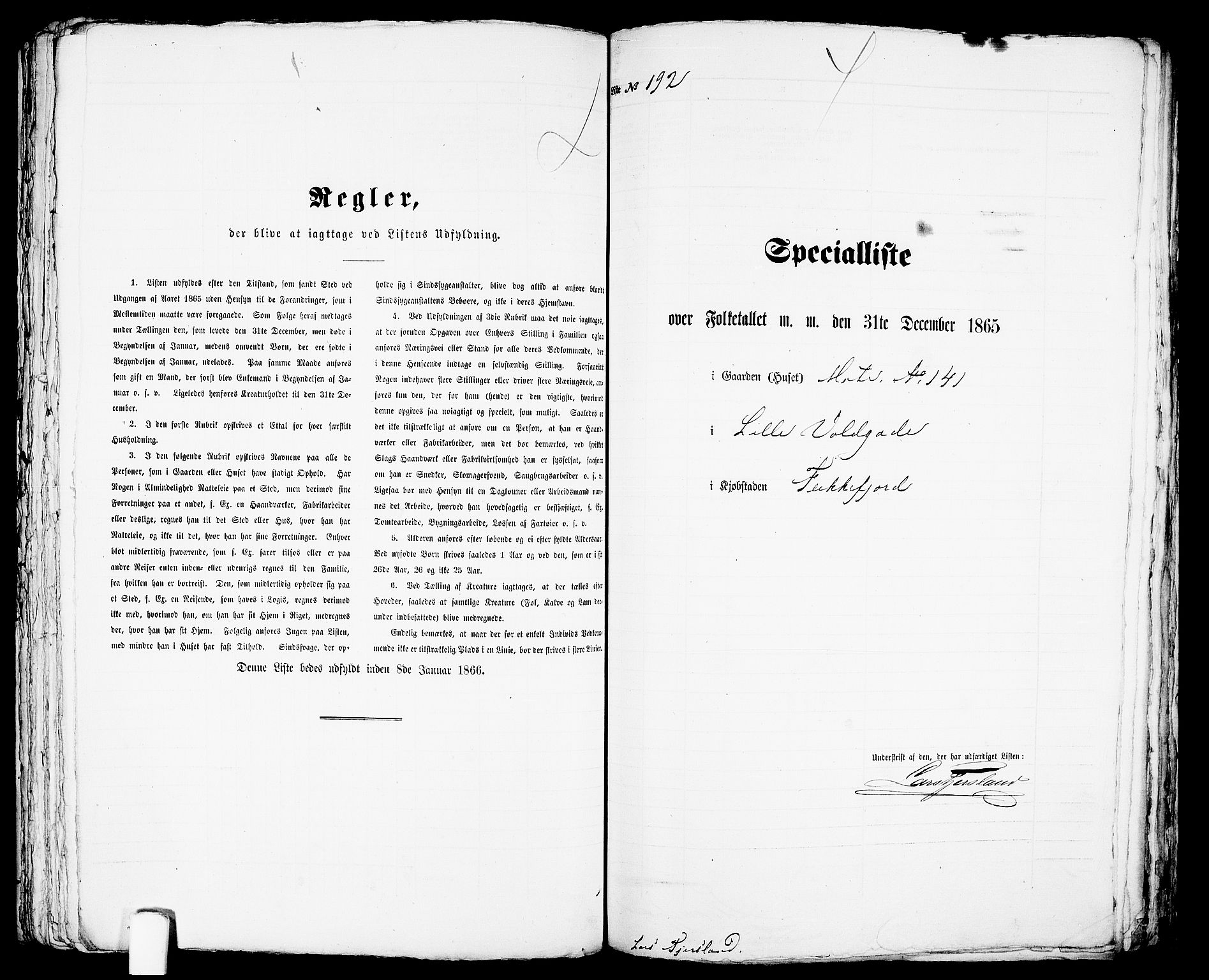 RA, Folketelling 1865 for 1004B Flekkefjord prestegjeld, Flekkefjord kjøpstad, 1865, s. 394