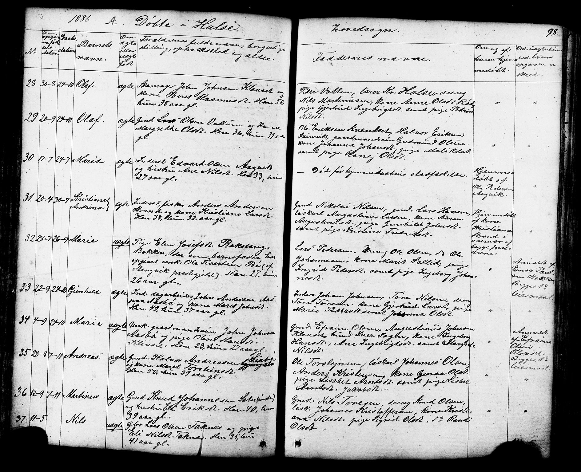 Ministerialprotokoller, klokkerbøker og fødselsregistre - Møre og Romsdal, AV/SAT-A-1454/576/L0890: Klokkerbok nr. 576C01, 1837-1908, s. 98