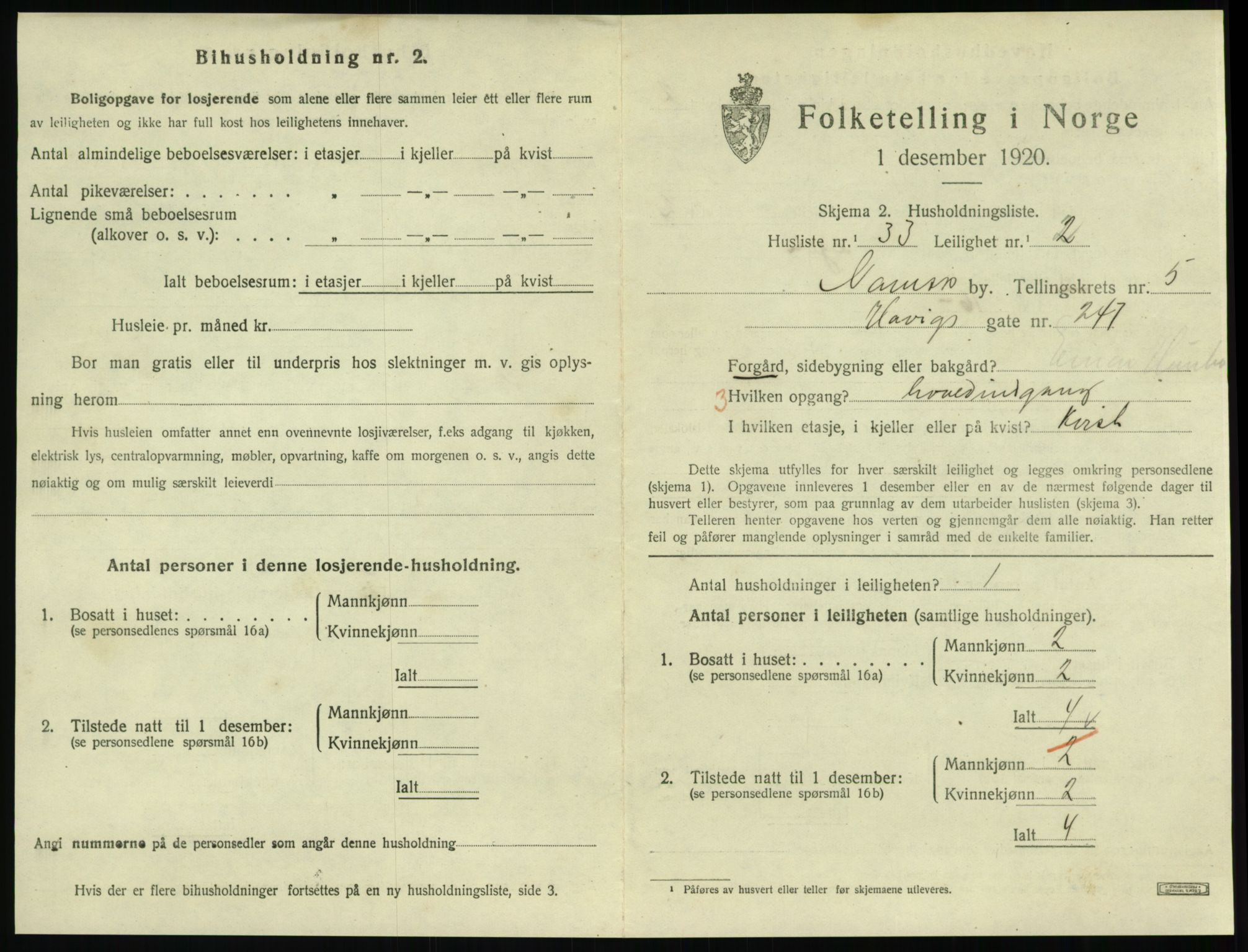 SAT, Folketelling 1920 for 1703 Namsos ladested, 1920, s. 1729