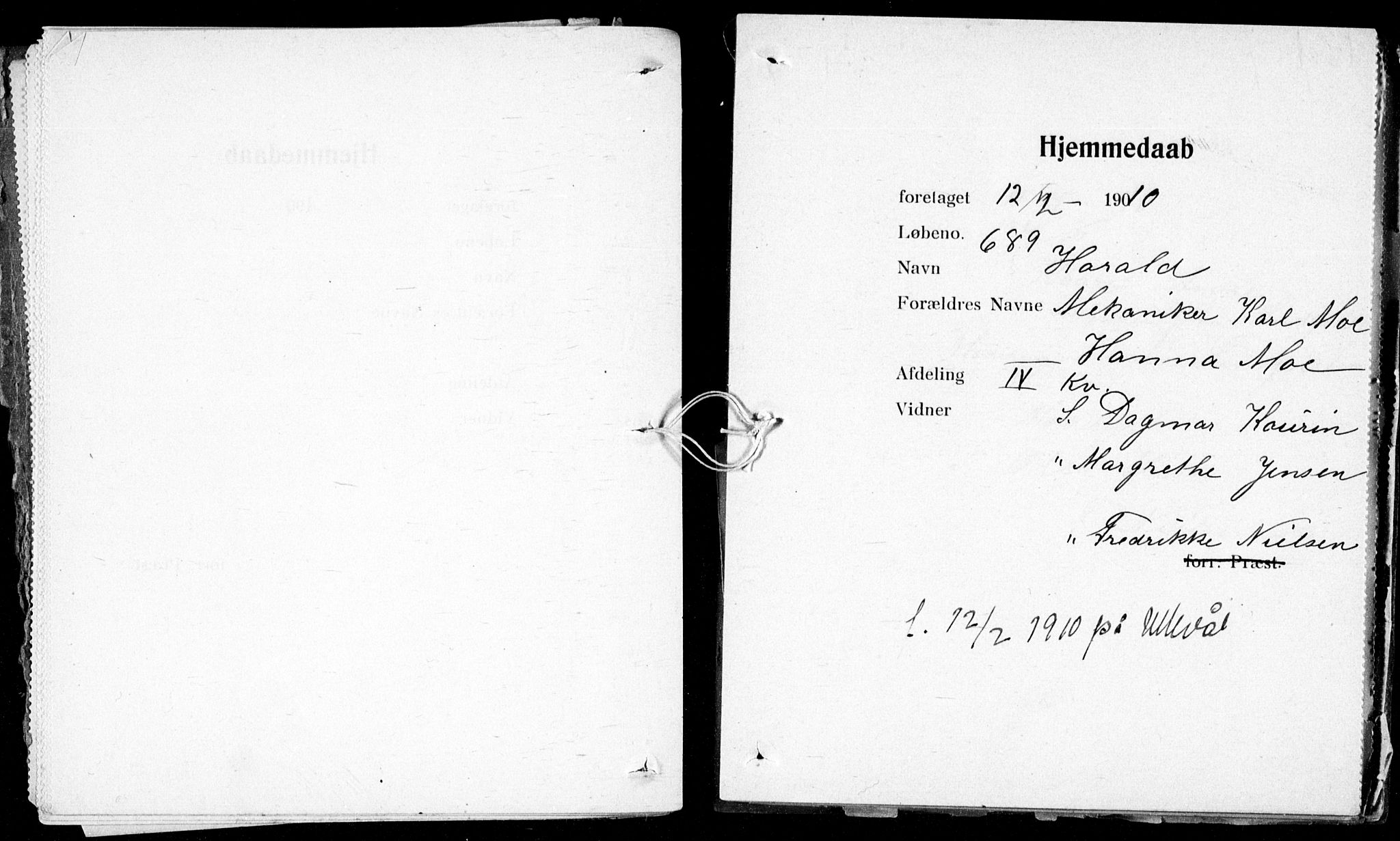 Ullevål sykehus prestekontor Kirkebøker, AV/SAO-A-10542a/K/Ka/L0002: Dåpsbok nr. 2, 1907-1924