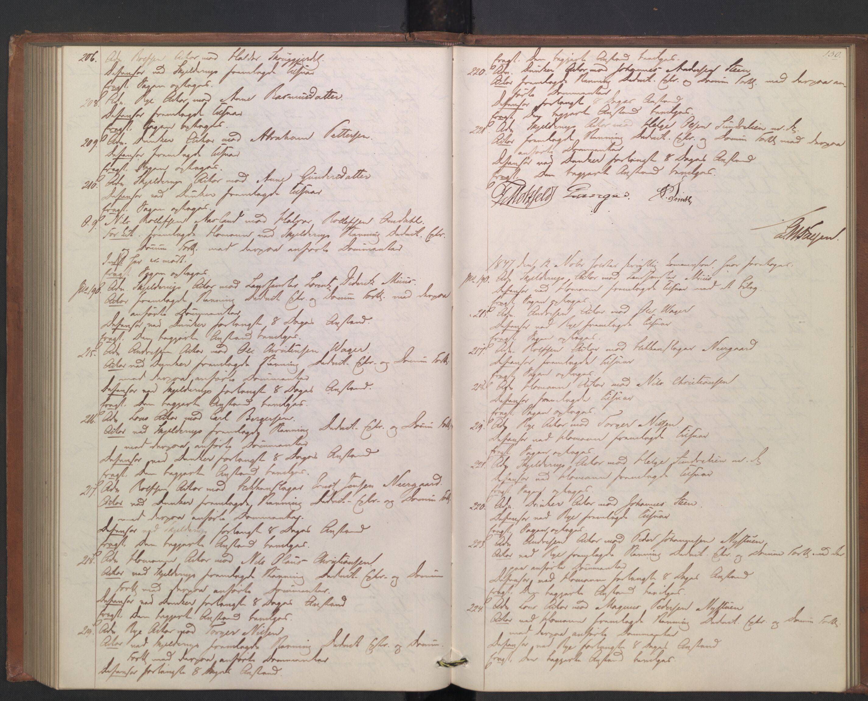 Høyesterett, AV/RA-S-1002/E/Ef/L0007: Protokoll over saker som gikk til skriftlig behandling, 1843-1848, s. 129b-130a