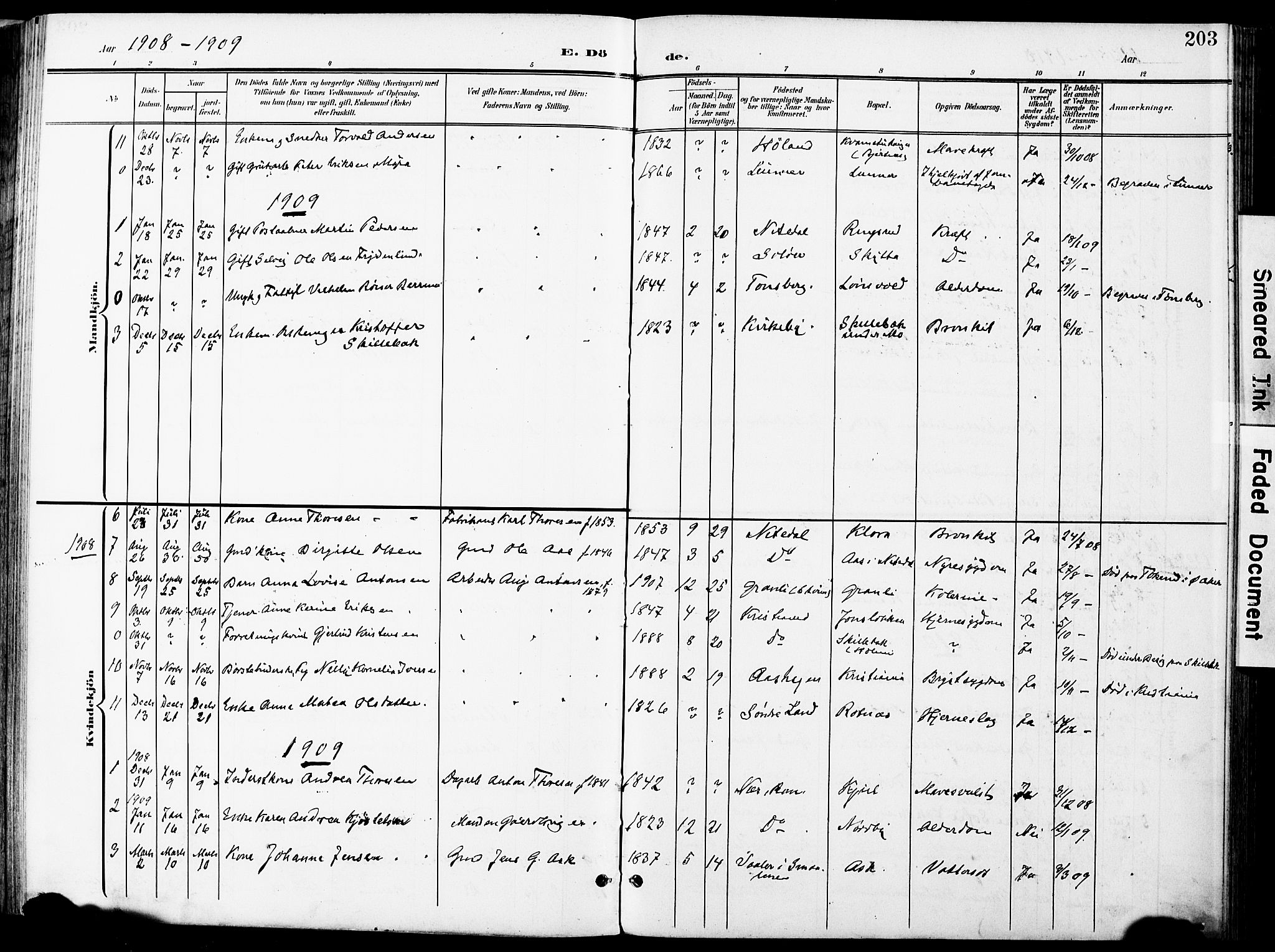 Nittedal prestekontor Kirkebøker, AV/SAO-A-10365a/F/Fa/L0008: Ministerialbok nr. I 8, 1902-1926, s. 203