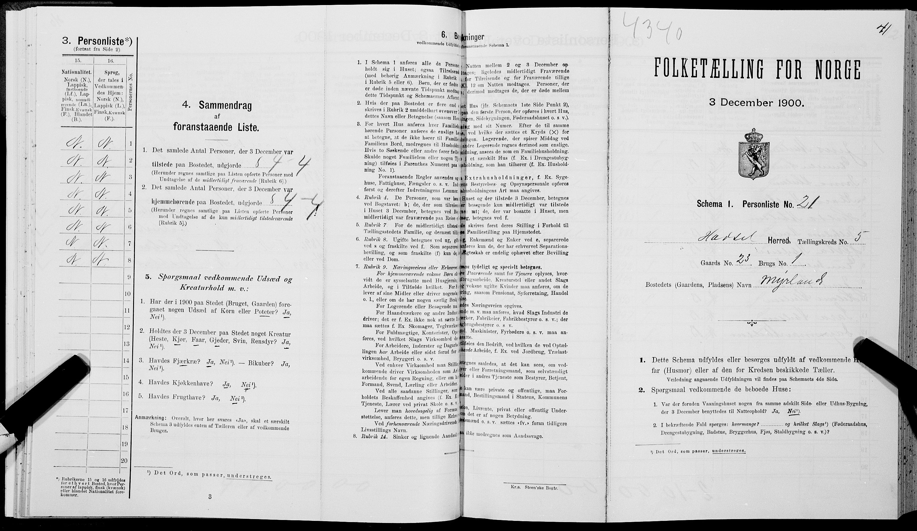 SAT, Folketelling 1900 for 1866 Hadsel herred, 1900, s. 505