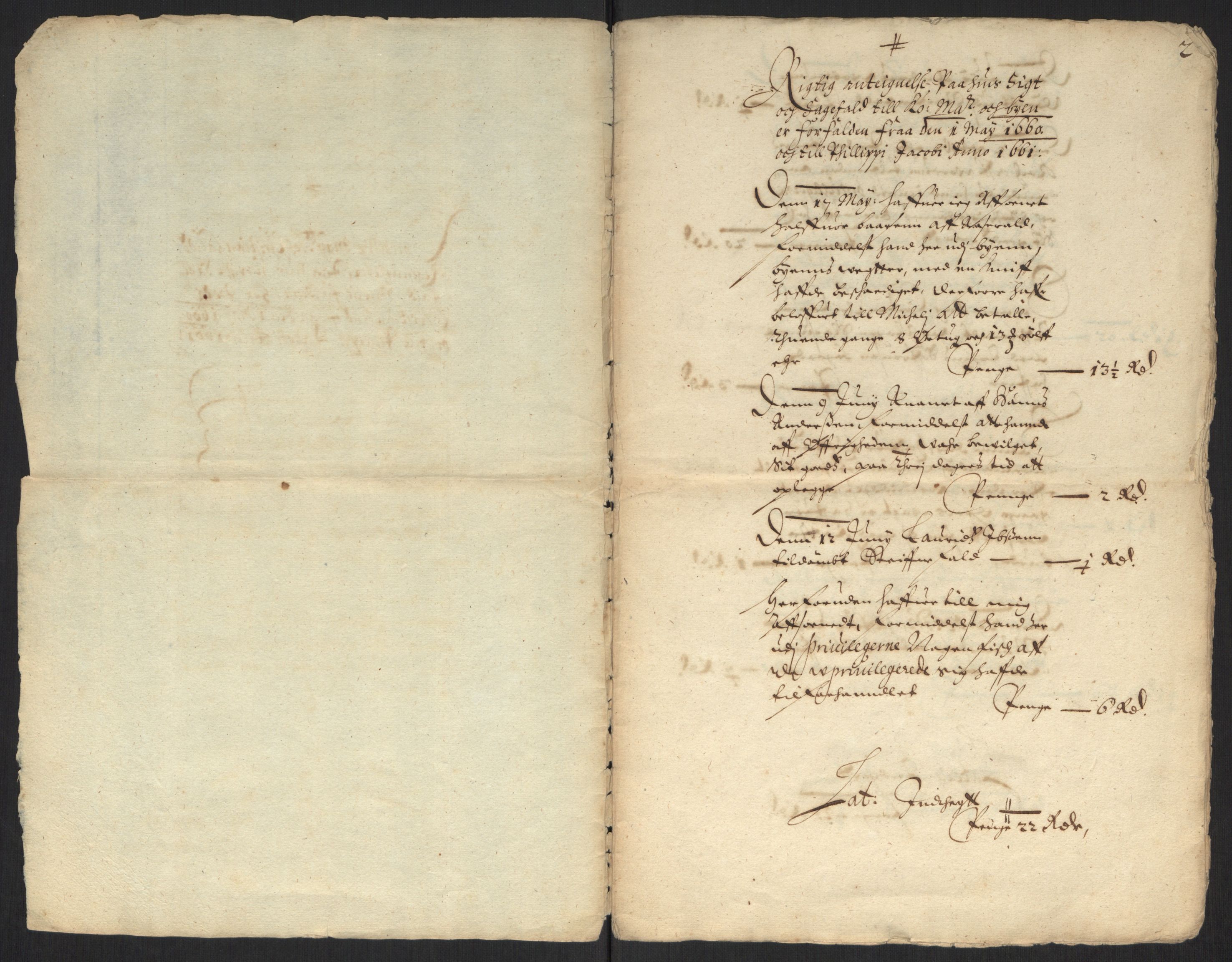 Rentekammeret inntil 1814, Reviderte regnskaper, Byregnskaper, RA/EA-4066/R/Rm/L0284: [M17] Sikt og sakefall, 1658-1680, s. 12