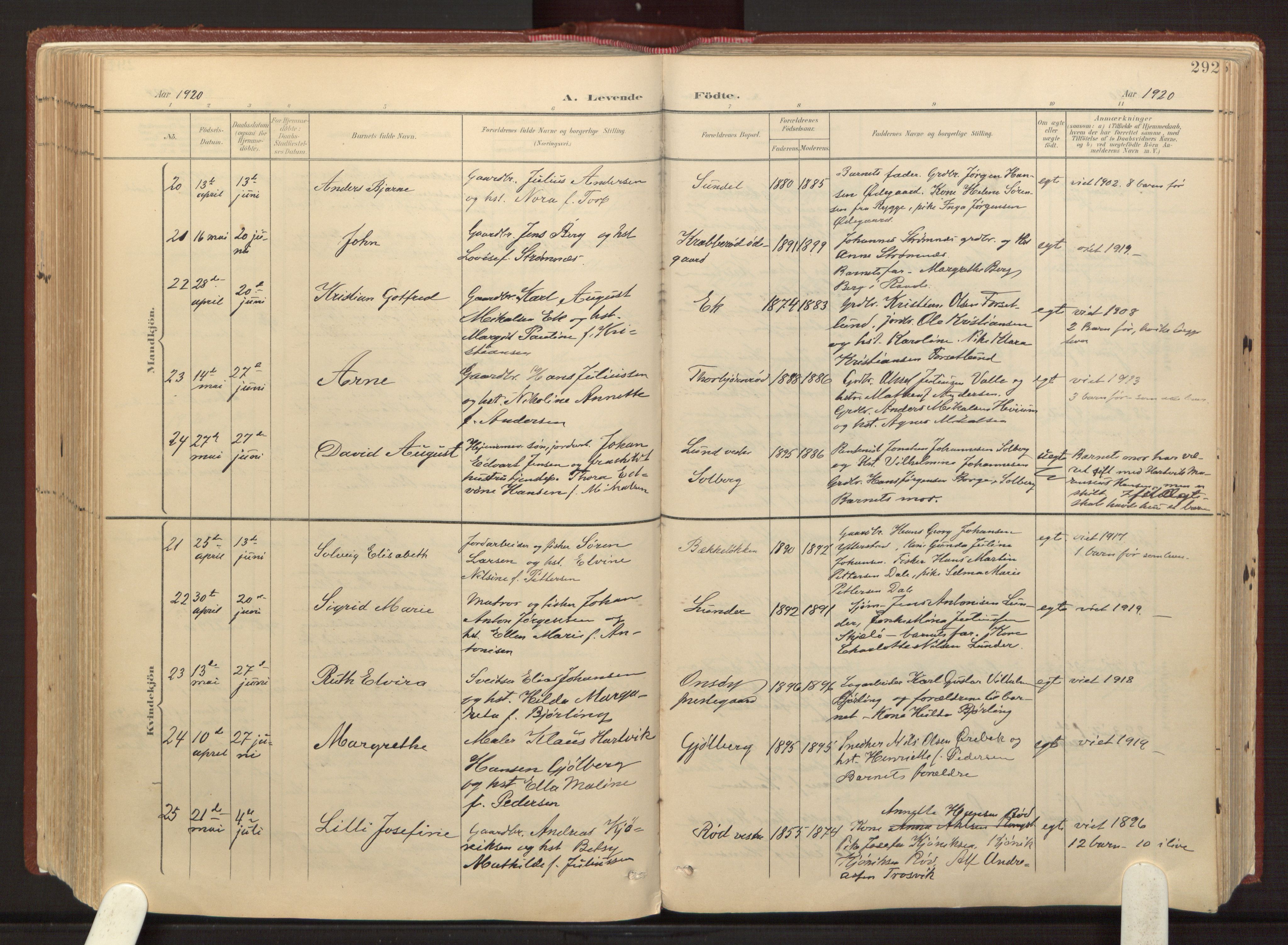 Onsøy prestekontor Kirkebøker, AV/SAO-A-10914/F/Fa/L0008: Ministerialbok nr. I 8, 1899-1923, s. 292