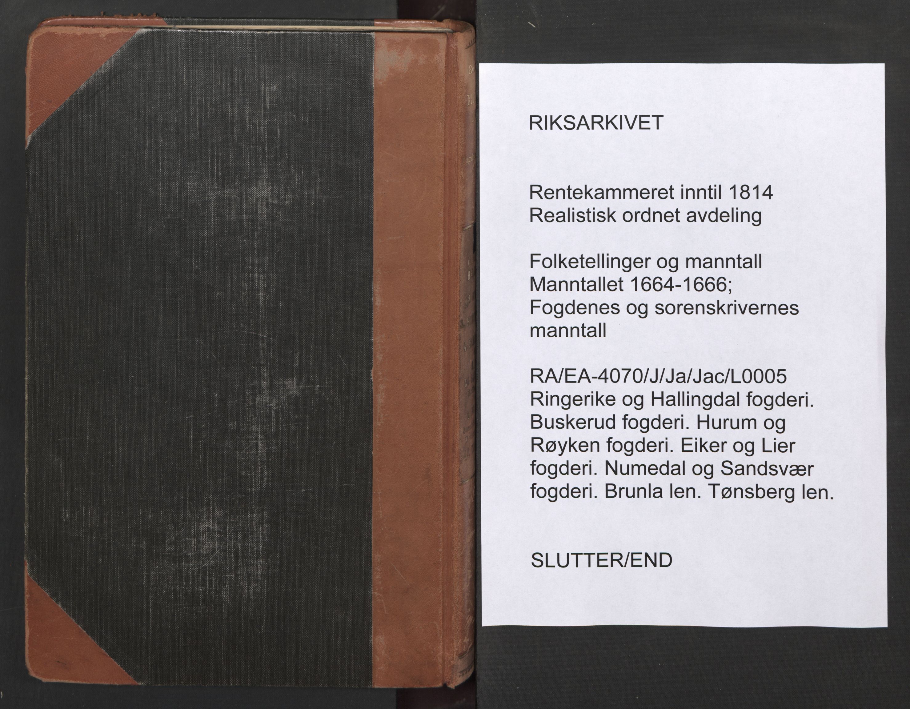 RA, Fogdenes og sorenskrivernes manntall 1664-1666, nr. 5: Fogderier (len og skipreider) i nåværende Buskerud fylke og Vestfold fylke, 1664