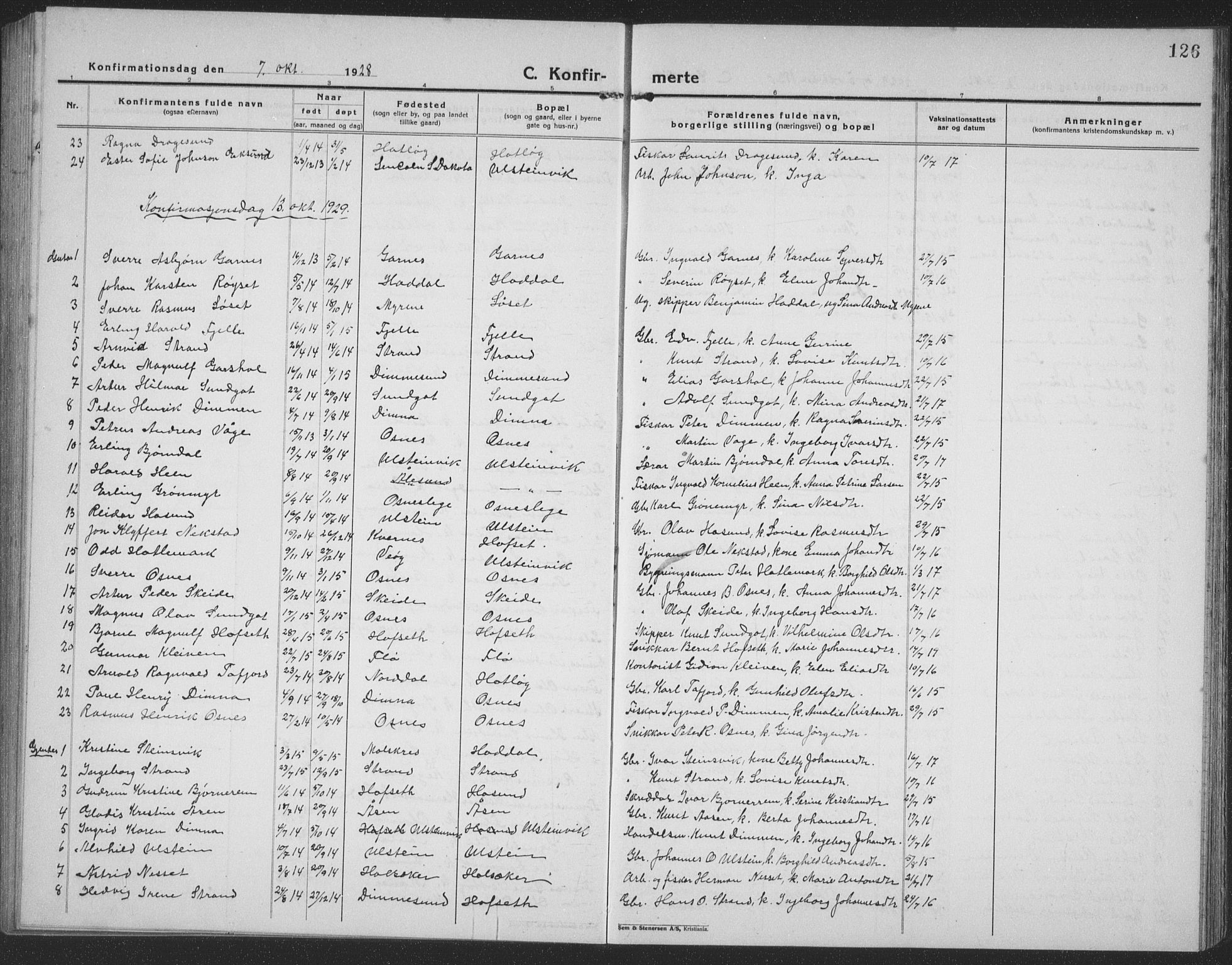 Ministerialprotokoller, klokkerbøker og fødselsregistre - Møre og Romsdal, AV/SAT-A-1454/509/L0113: Klokkerbok nr. 509C03, 1923-1939, s. 126