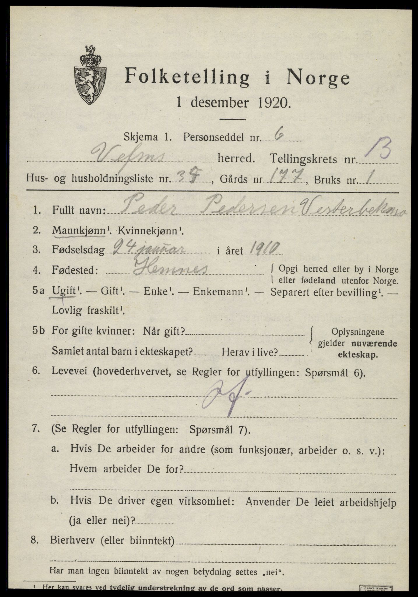 SAT, Folketelling 1920 for 1824 Vefsn herred, 1920, s. 10569