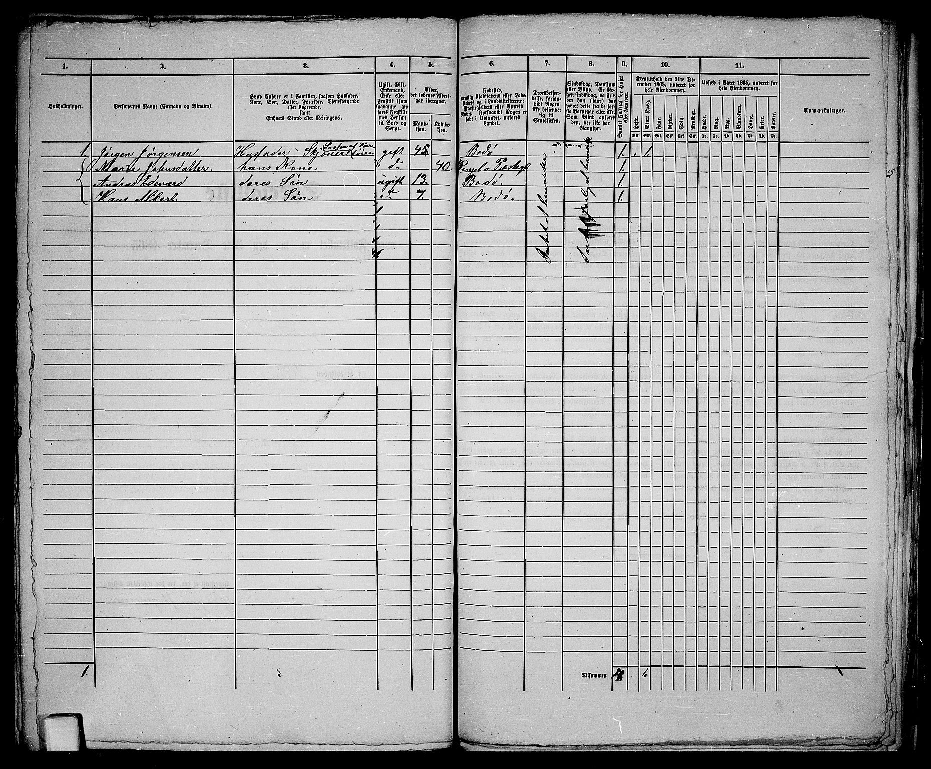 RA, Folketelling 1865 for 1804B Bodø prestegjeld, Bodø kjøpstad, 1865, s. 114