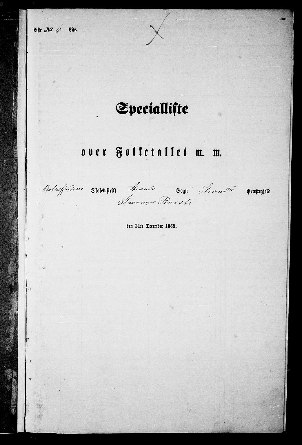 RA, Folketelling 1865 for 1130P Strand prestegjeld, 1865, s. 87