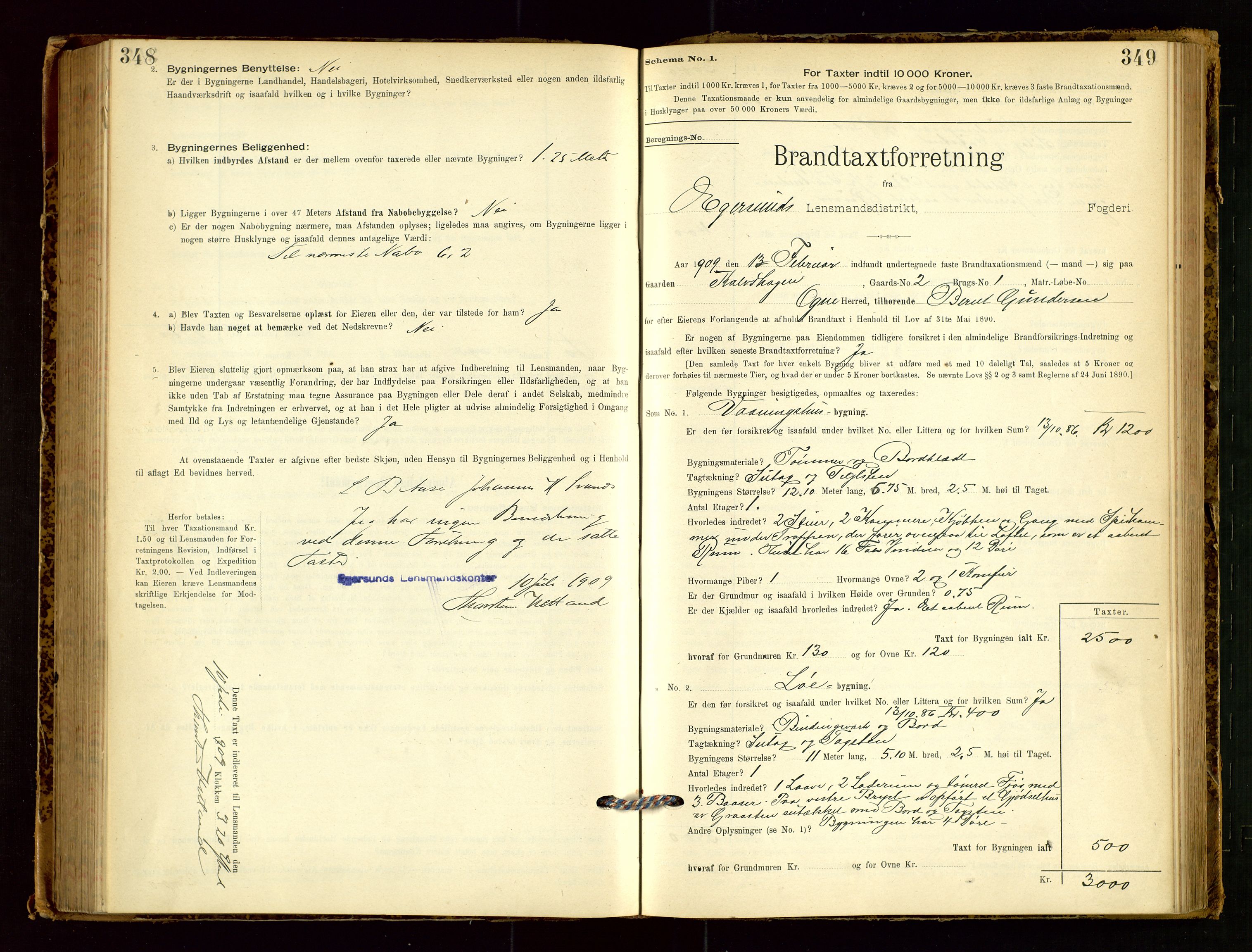 Eigersund lensmannskontor, AV/SAST-A-100171/Gob/L0001: Skjemaprotokoll, 1894-1909, s. 348-349