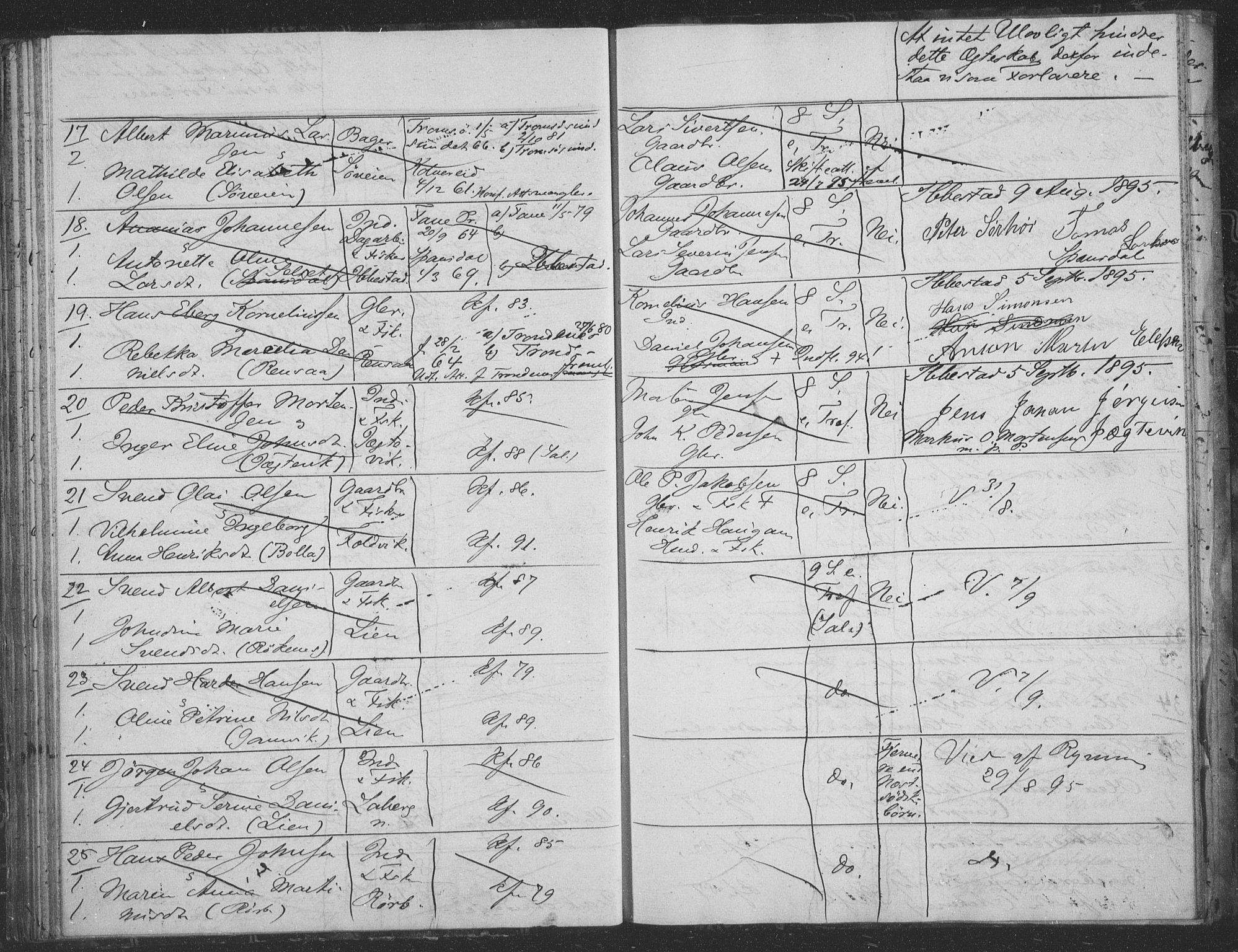 Ibestad sokneprestembete, AV/SATØ-S-0077/I/Ie/L0066: Lysningsprotokoll nr. 66, 1888-1904