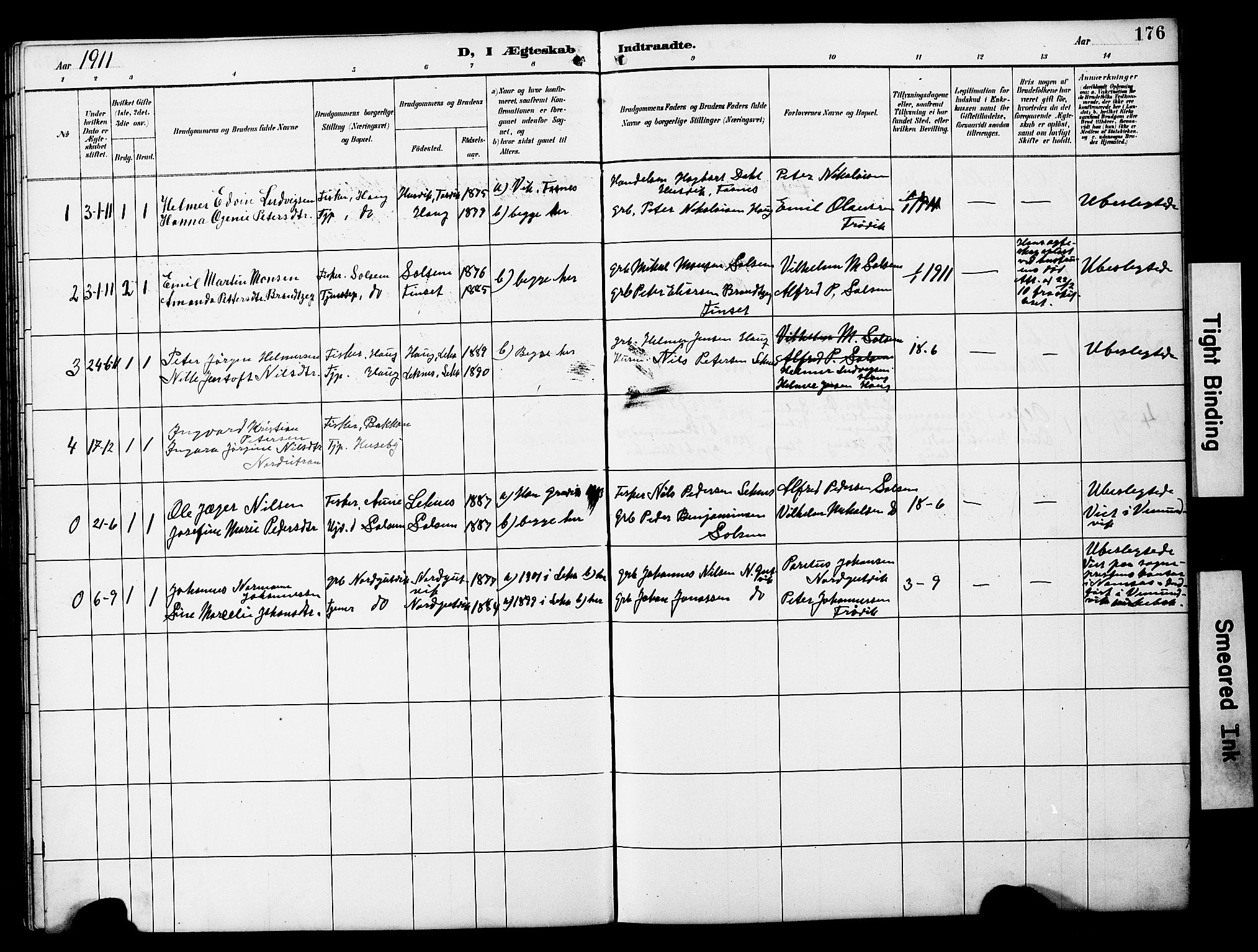 Ministerialprotokoller, klokkerbøker og fødselsregistre - Nord-Trøndelag, SAT/A-1458/788/L0701: Klokkerbok nr. 788C01, 1888-1913, s. 176