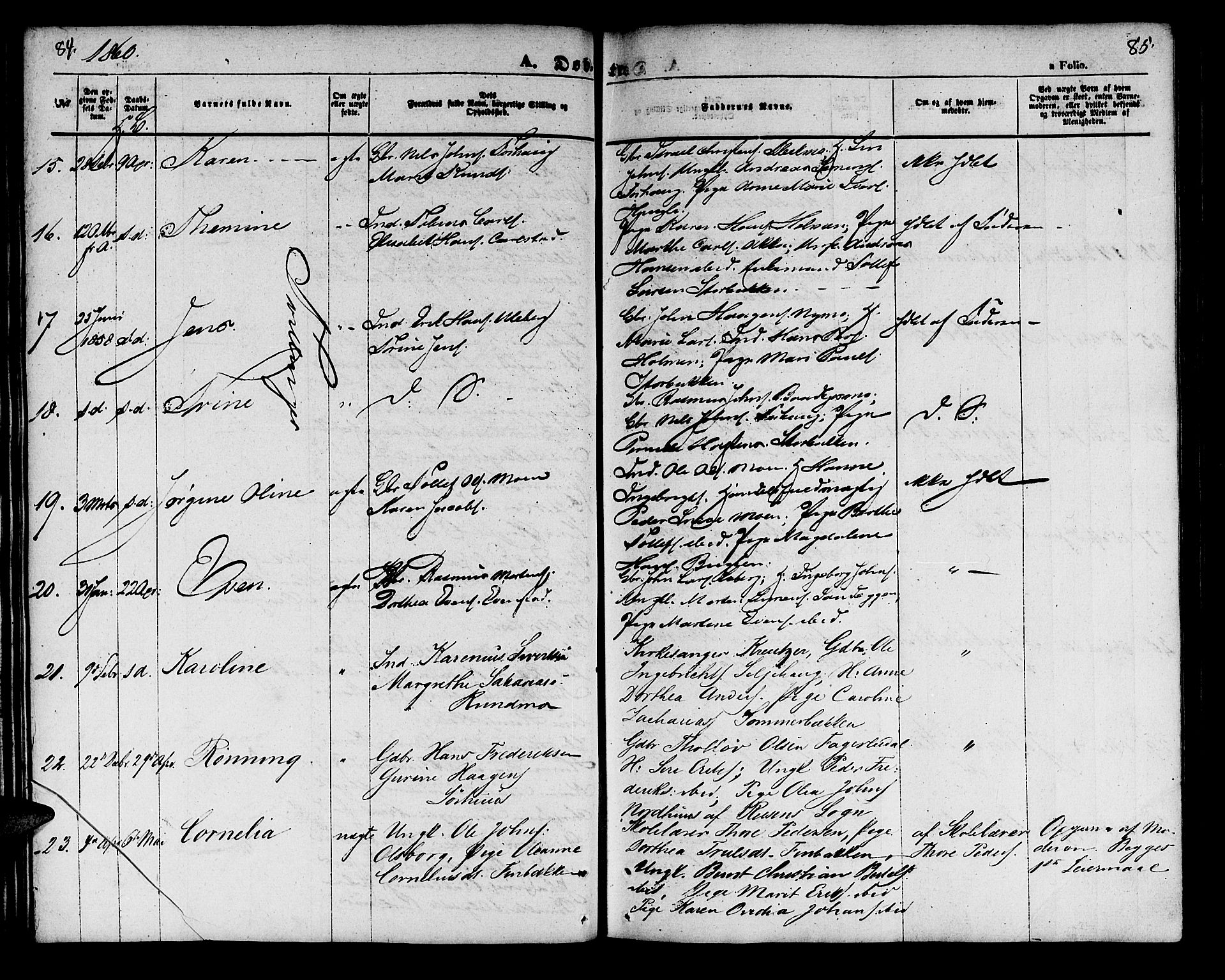 Målselv sokneprestembete, AV/SATØ-S-1311/G/Ga/Gab/L0001klokker: Klokkerbok nr. 1, 1856-1866, s. 84-85