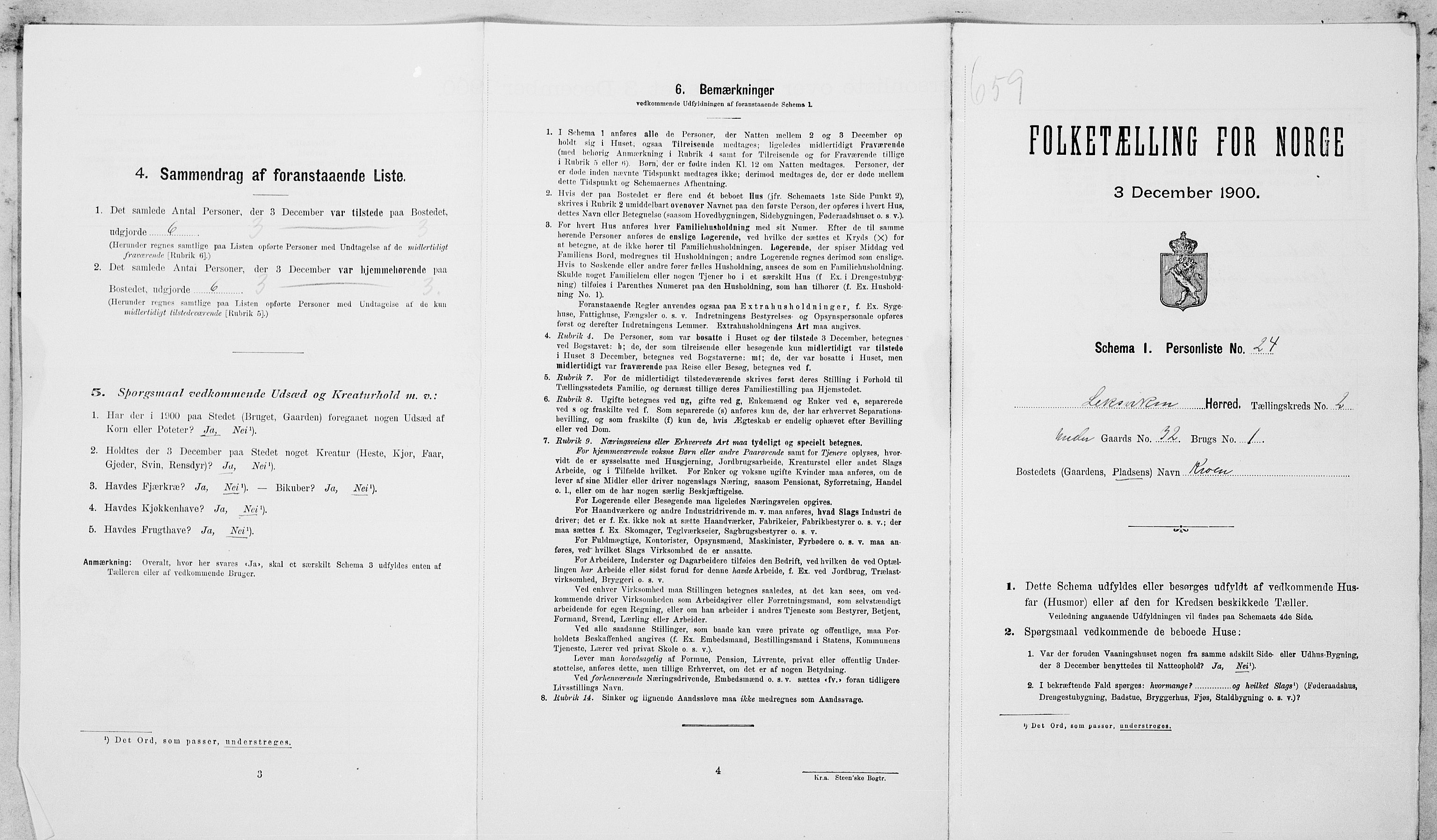 SAT, Folketelling 1900 for 1718 Leksvik herred, 1900, s. 208