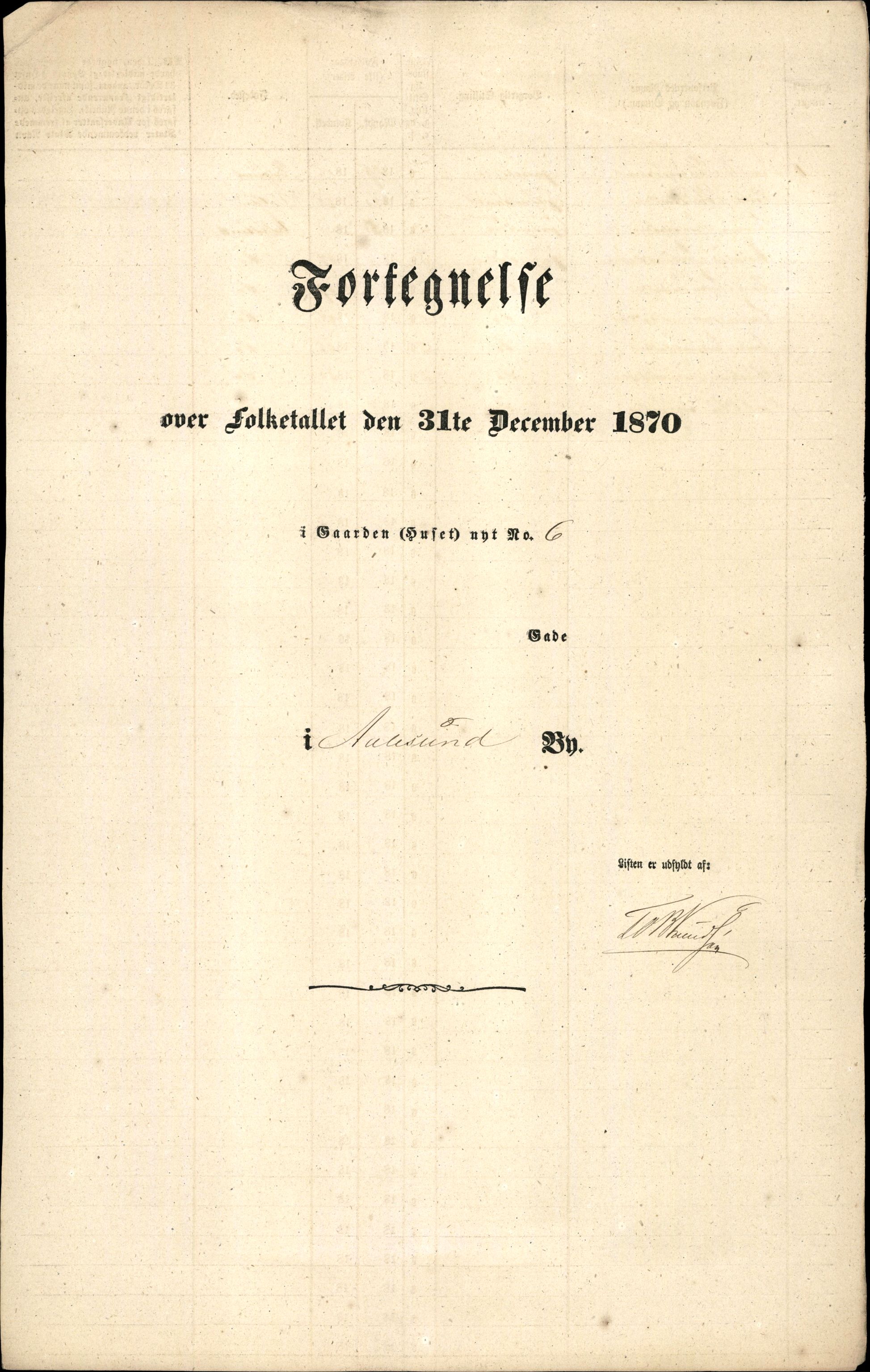 RA, Folketelling 1870 for 1501 Ålesund kjøpstad, 1870, s. 12