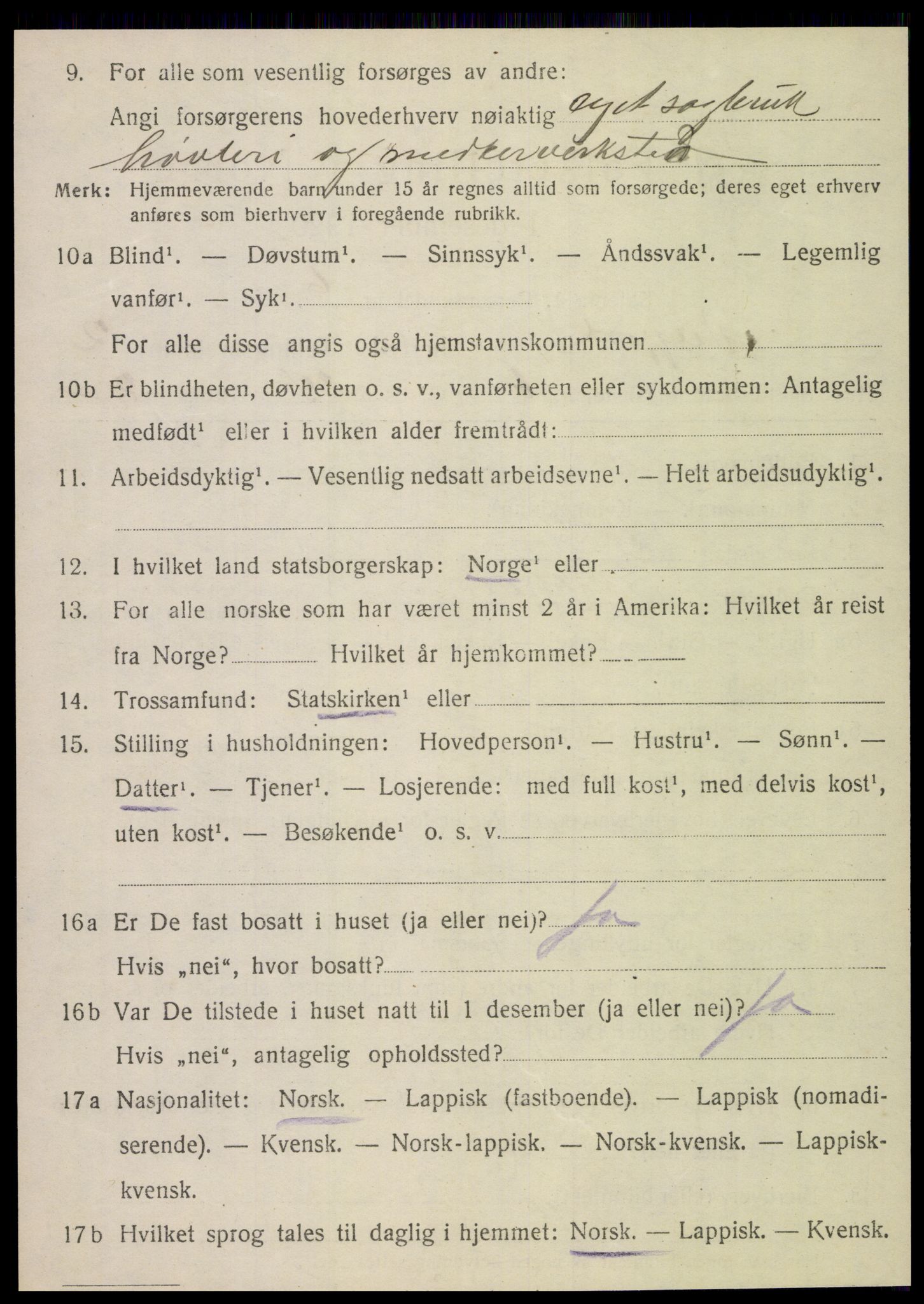 SAT, Folketelling 1920 for 1813 Velfjord herred, 1920, s. 1264