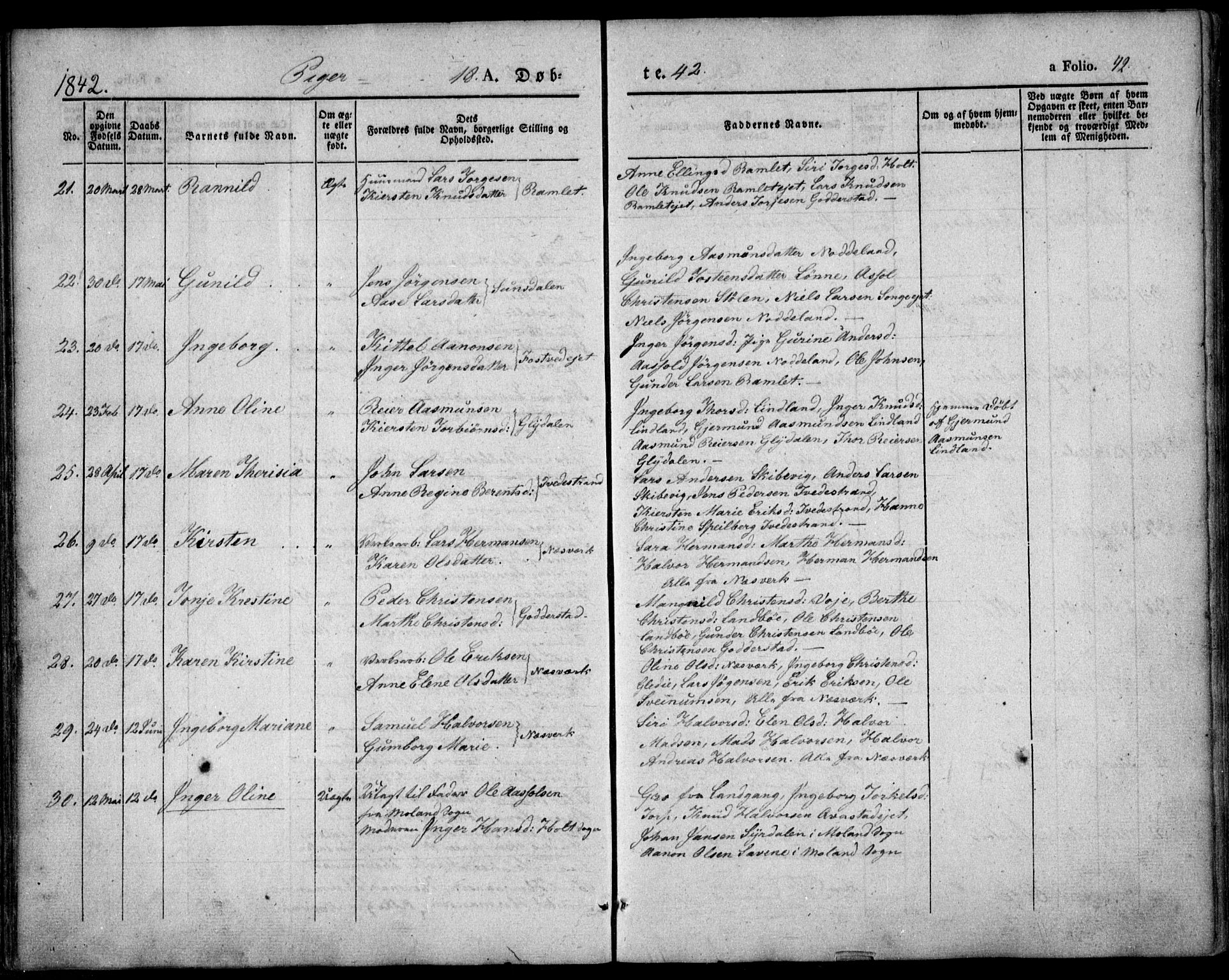 Holt sokneprestkontor, AV/SAK-1111-0021/F/Fa/L0007: Ministerialbok nr. A 7, 1836-1848, s. 72