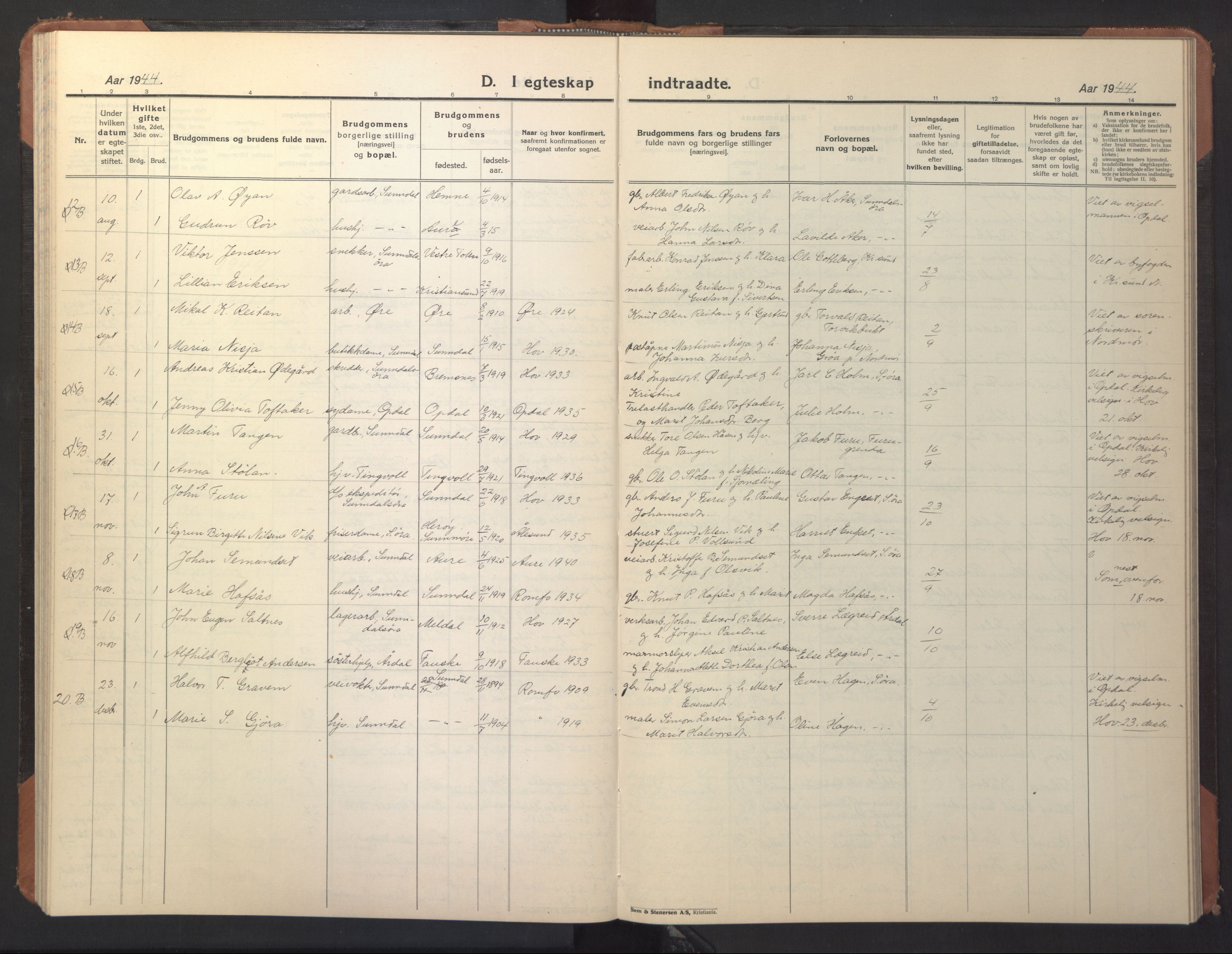 Ministerialprotokoller, klokkerbøker og fødselsregistre - Møre og Romsdal, AV/SAT-A-1454/590/L1018: Klokkerbok nr. 590C03, 1922-1950