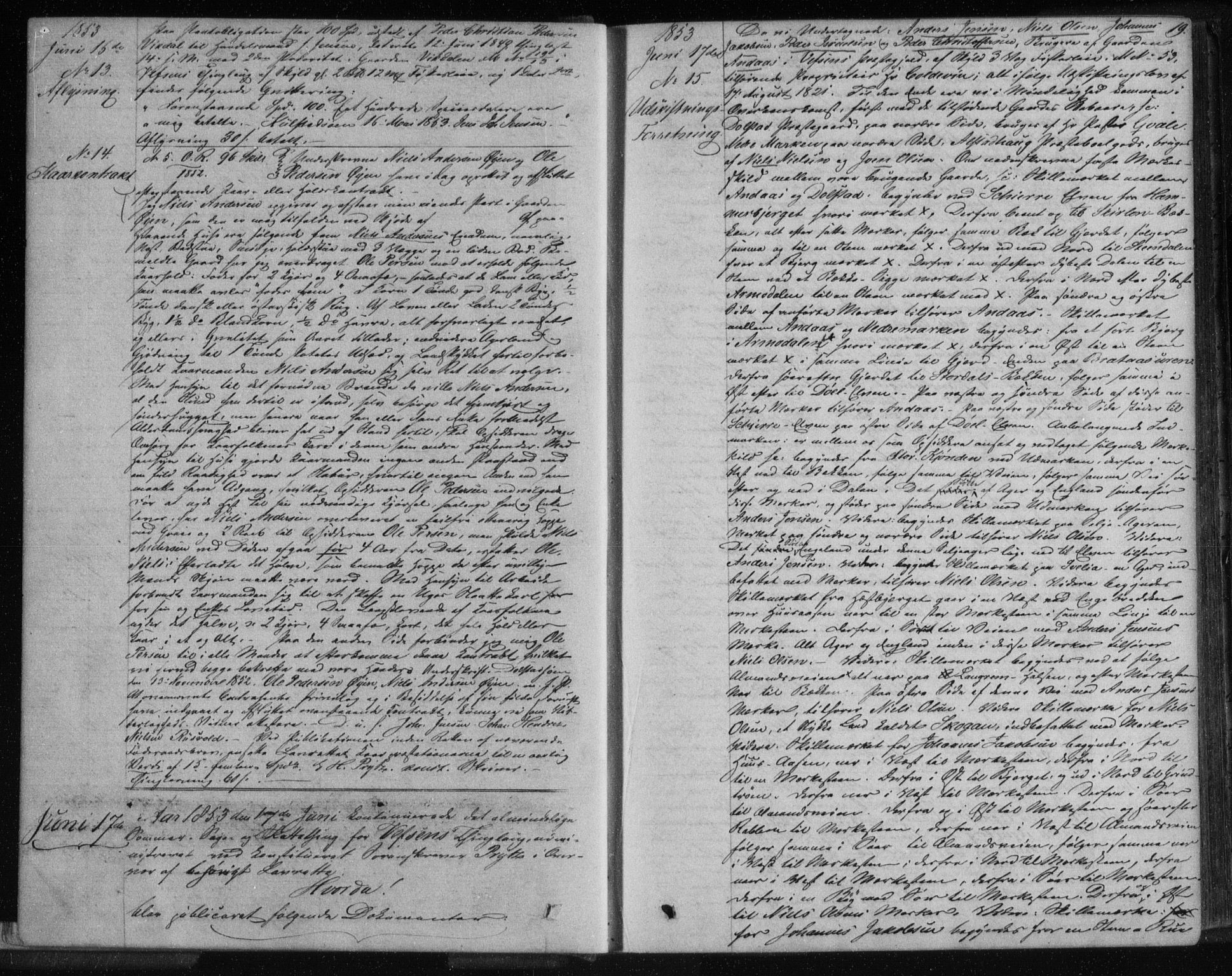 Helgeland sorenskriveri, SAT/A-0004/2/2C/L0012: Pantebok nr. 11, 1853-1857, s. 19
