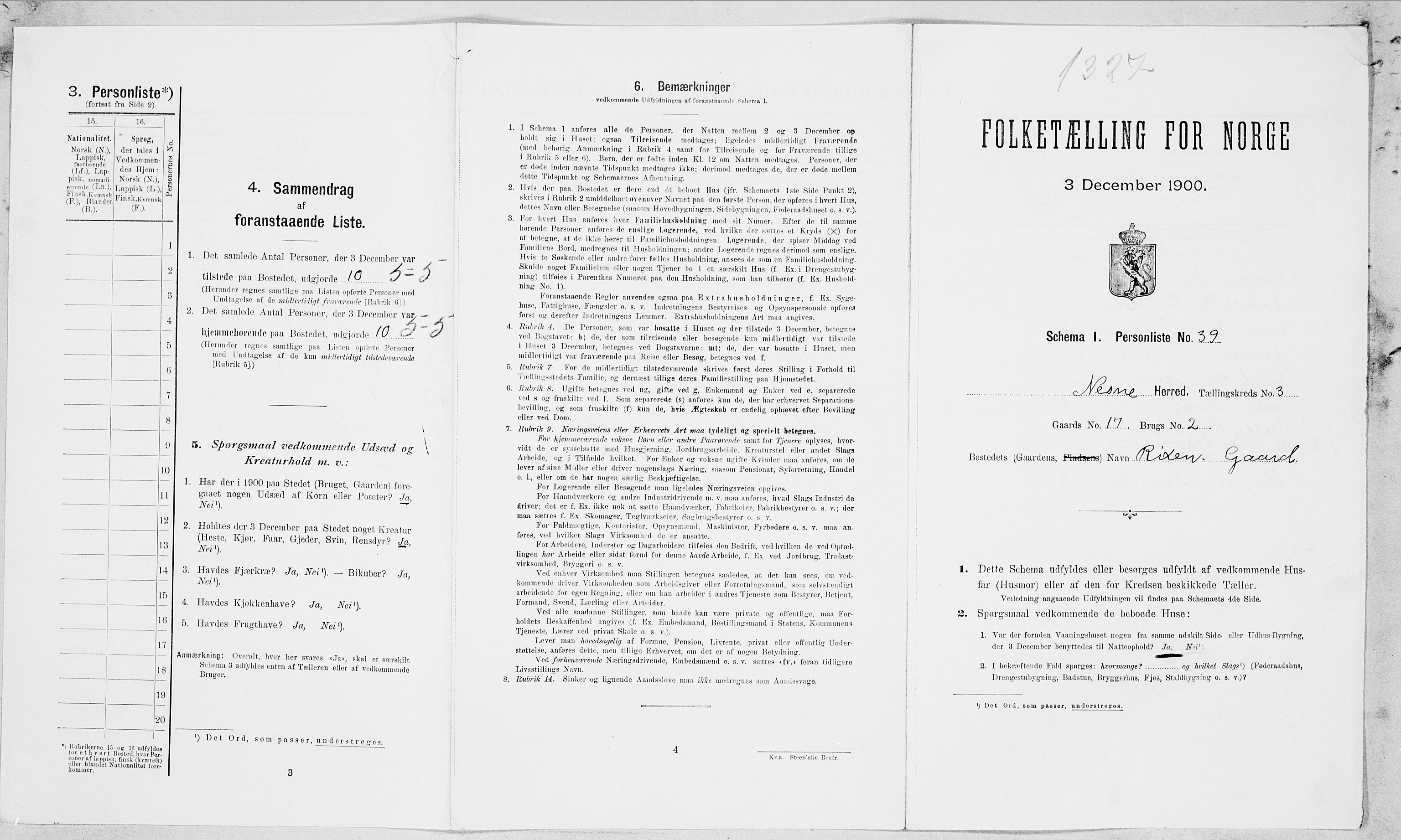 SAT, Folketelling 1900 for 1828 Nesna herred, 1900, s. 248