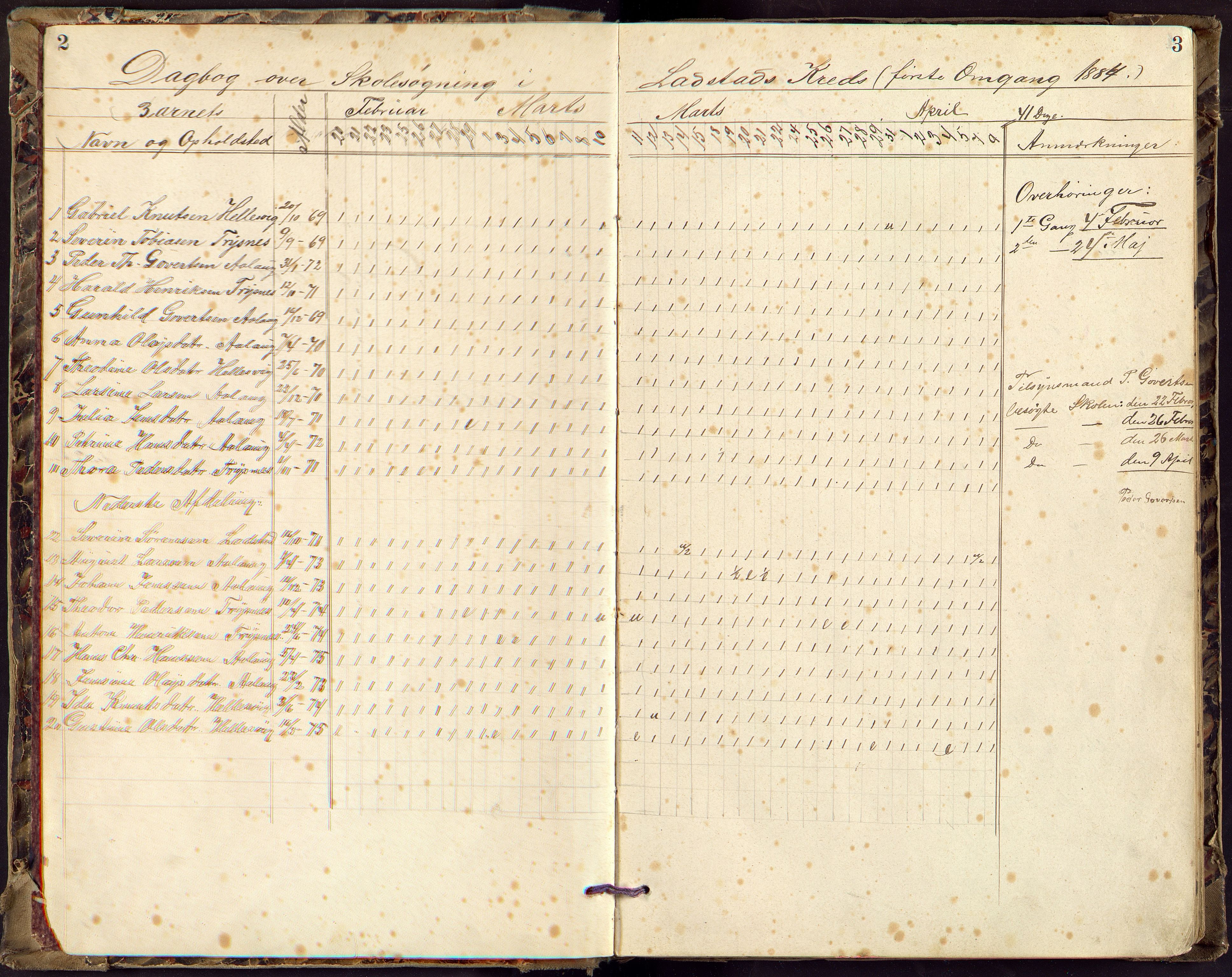 Søgne og Greipstad kommune - Try Krets, ARKSOR/1018SG564/I/L0001: Dagbok, 1884-1902