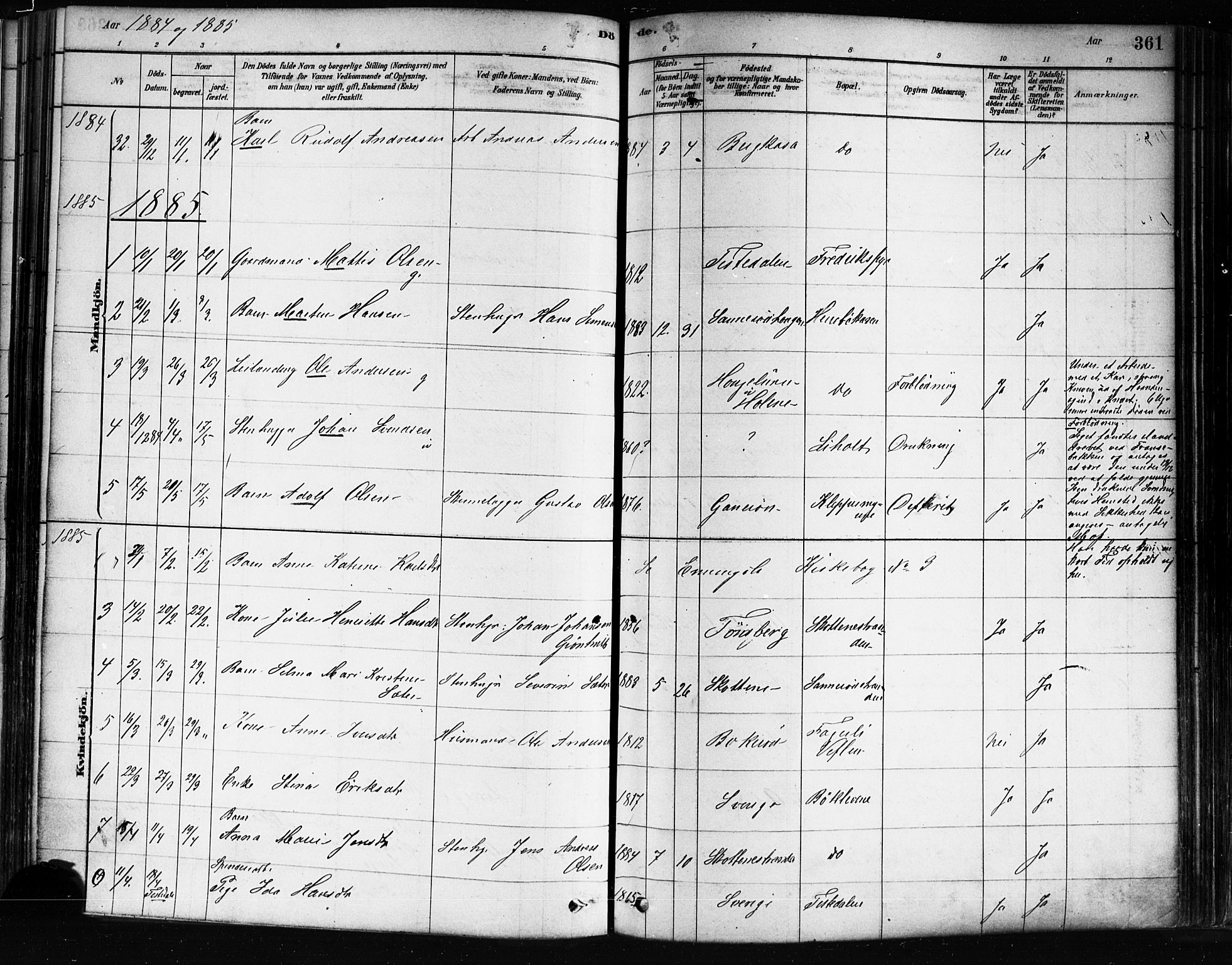 Idd prestekontor Kirkebøker, AV/SAO-A-10911/F/Fc/L0006b: Ministerialbok nr. III 6B, 1878-1903, s. 361