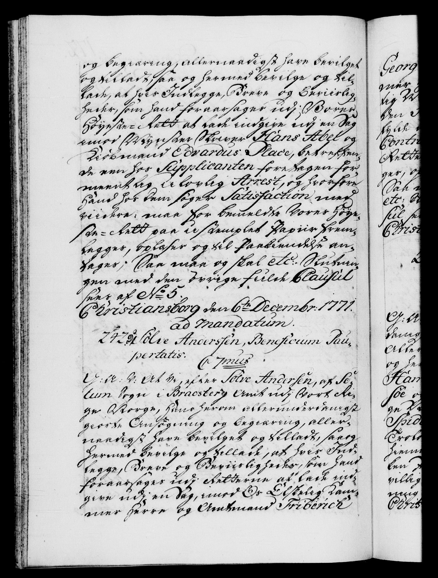 Danske Kanselli 1572-1799, AV/RA-EA-3023/F/Fc/Fca/Fcaa/L0045: Norske registre "Norske eller 3. dept.s åpne brev, 1771-1773, s. 172b