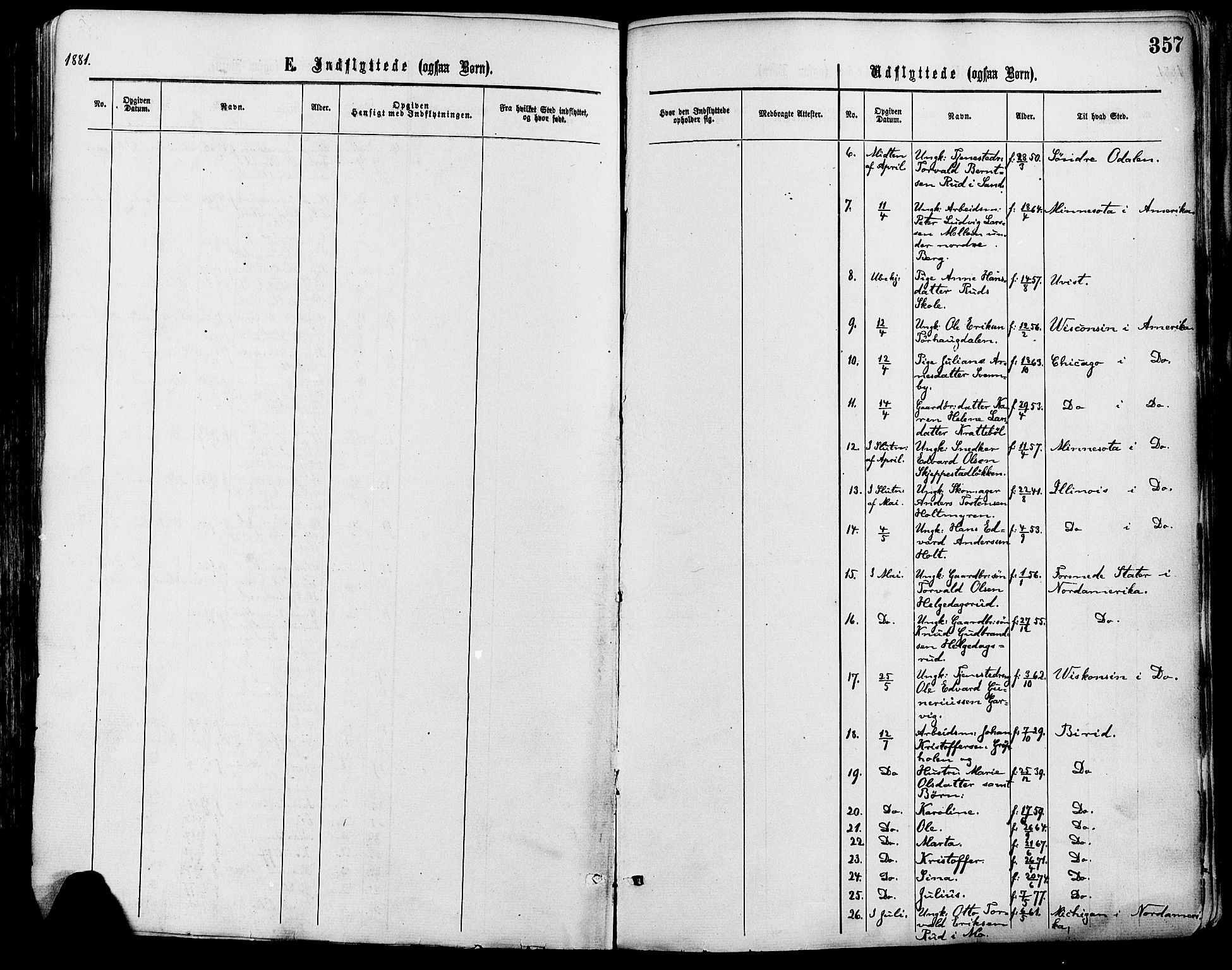 Nord-Odal prestekontor, SAH/PREST-032/H/Ha/Haa/L0005: Ministerialbok nr. 5, 1874-1885, s. 357