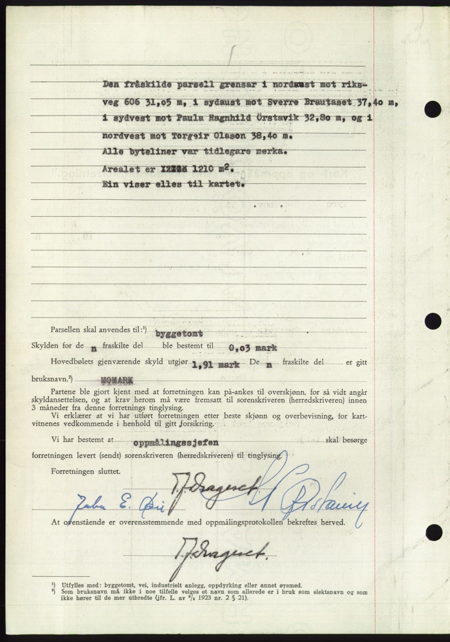 Søre Sunnmøre sorenskriveri, AV/SAT-A-4122/1/2/2C/L0094: Pantebok nr. 20A, 1953-1953, Dagboknr: 1065/1953