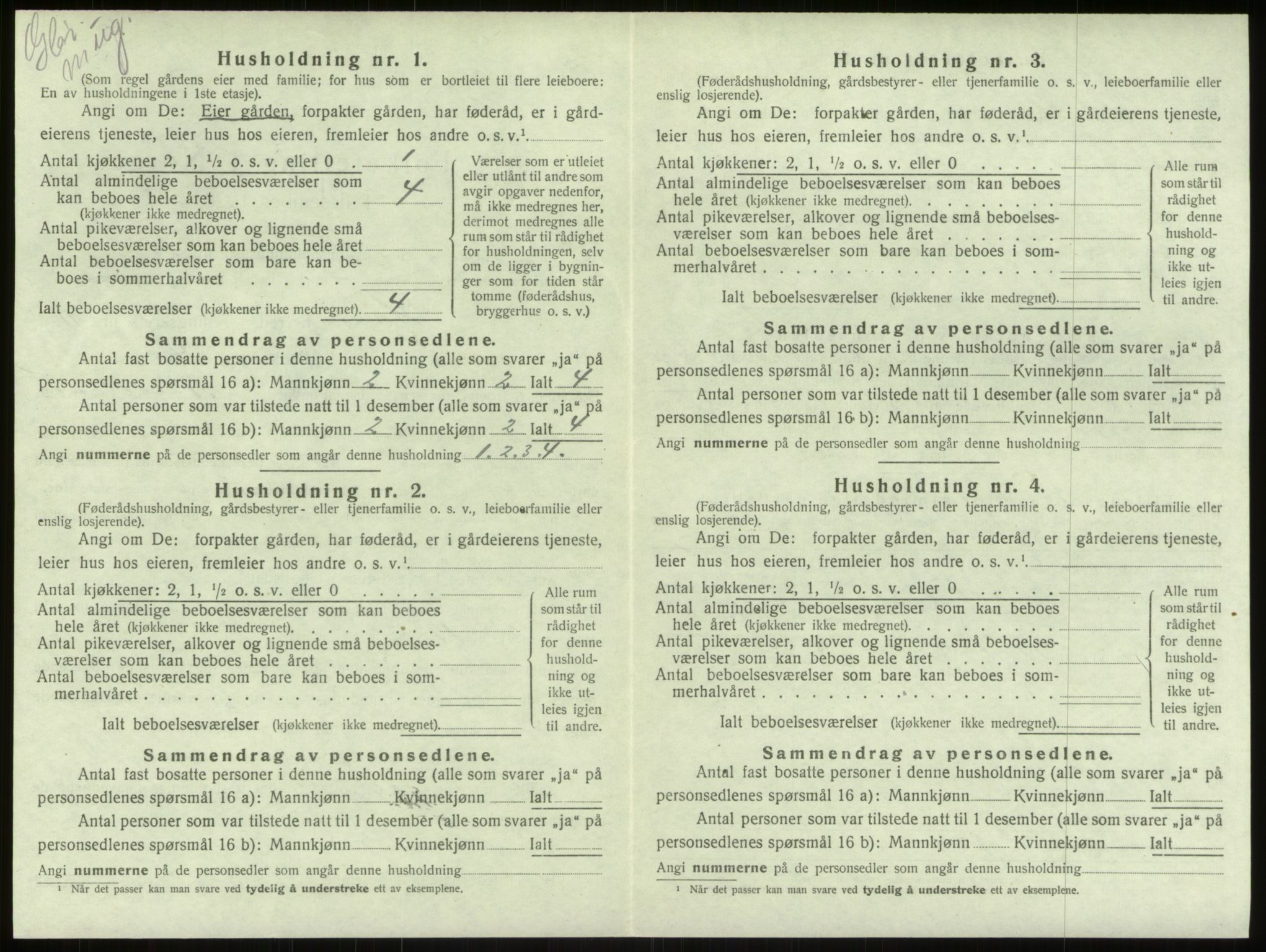 SAB, Folketelling 1920 for 1250 Haus herred, 1920, s. 848