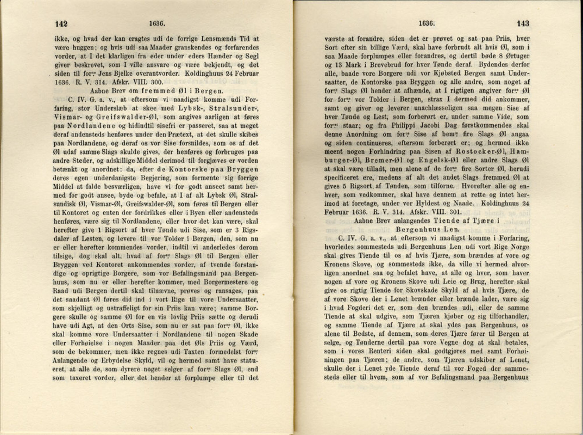 Publikasjoner utgitt av Det Norske Historiske Kildeskriftfond, PUBL/-/-/-: Norske Rigs-Registranter, bind 7, 1635-1640, s. 142-143
