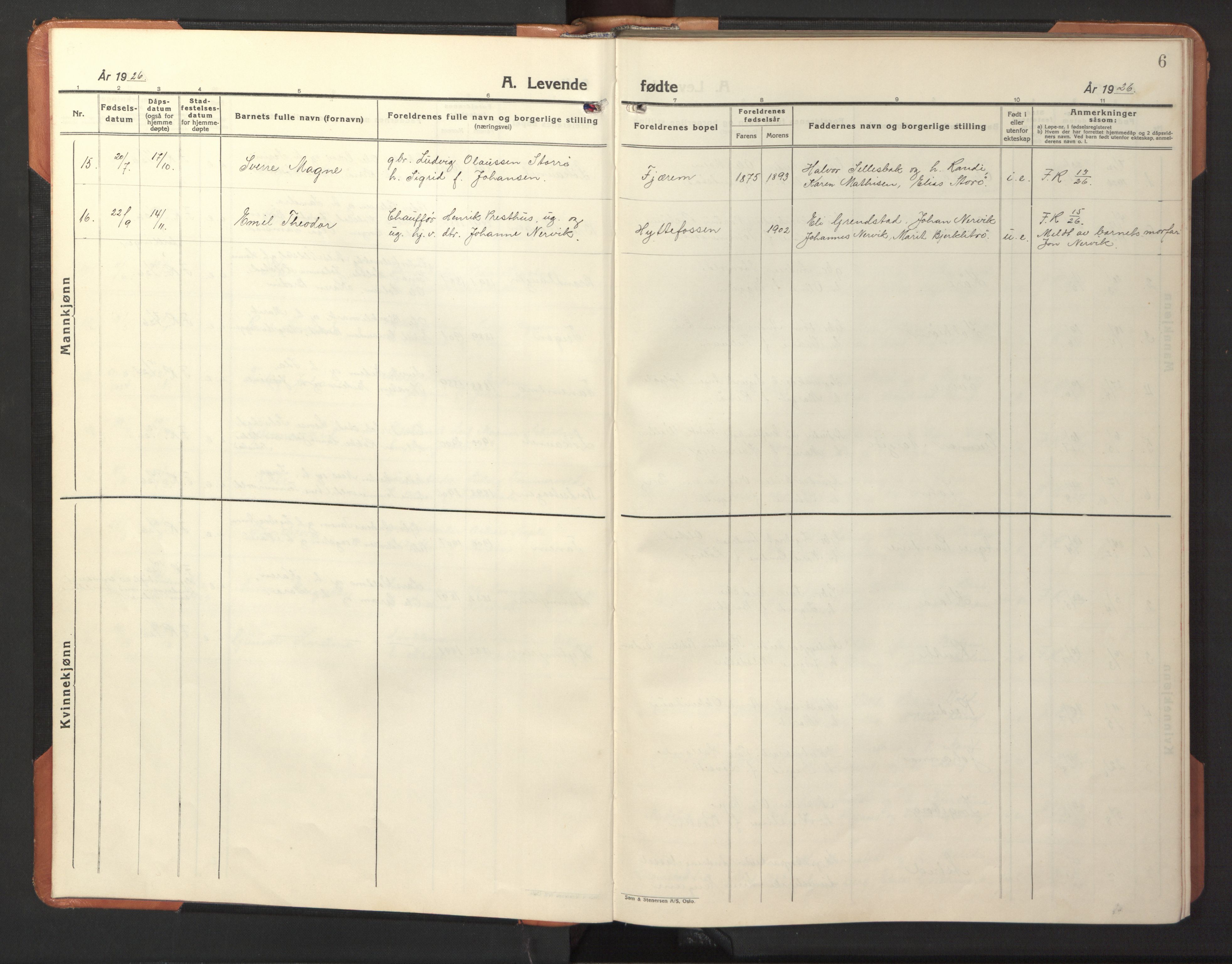 Ministerialprotokoller, klokkerbøker og fødselsregistre - Sør-Trøndelag, AV/SAT-A-1456/618/L0454: Klokkerbok nr. 618C05, 1926-1946, s. 6