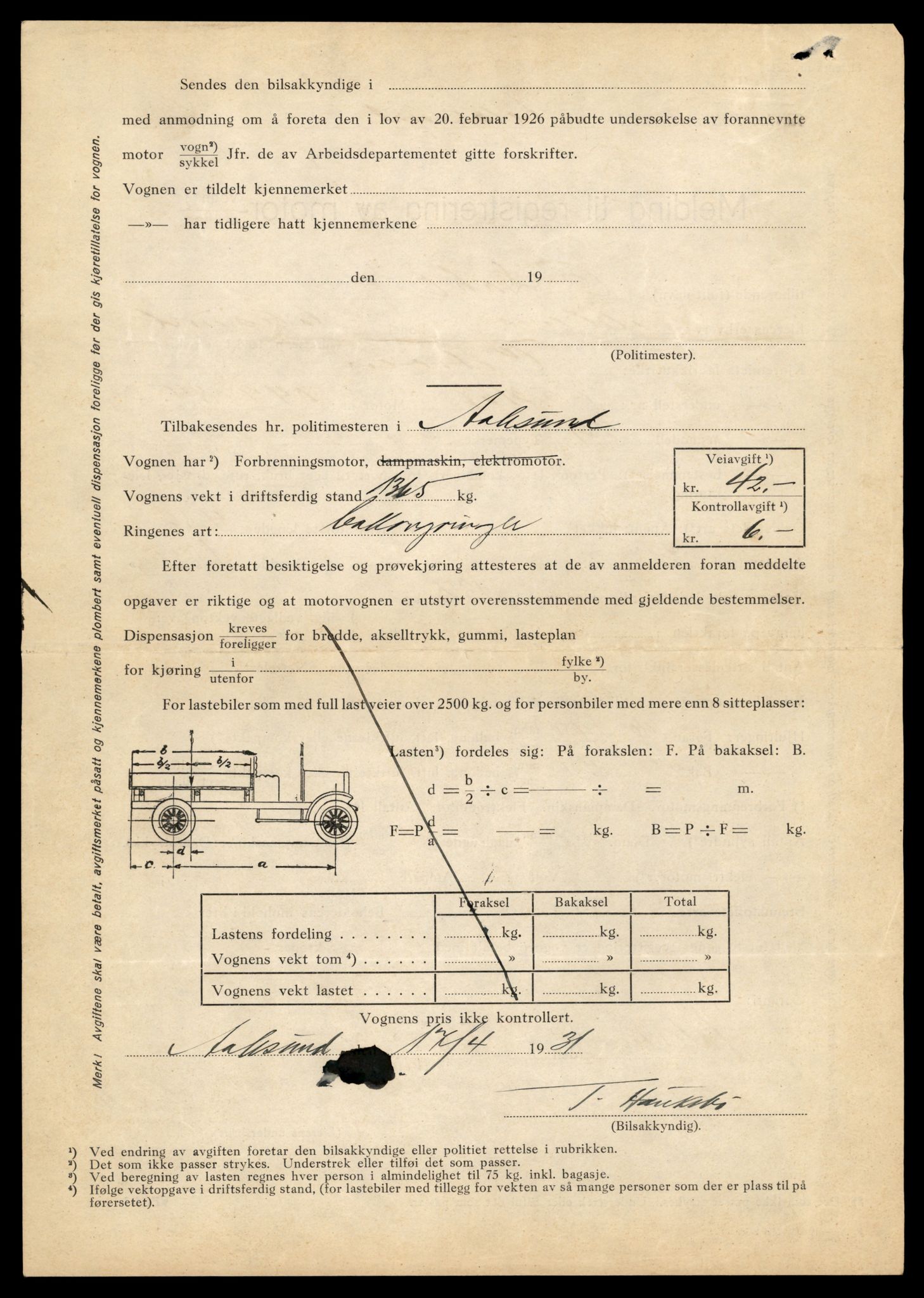 Møre og Romsdal vegkontor - Ålesund trafikkstasjon, SAT/A-4099/F/Fe/L0003: Registreringskort for kjøretøy T 232 - T 340, 1927-1998, s. 2891