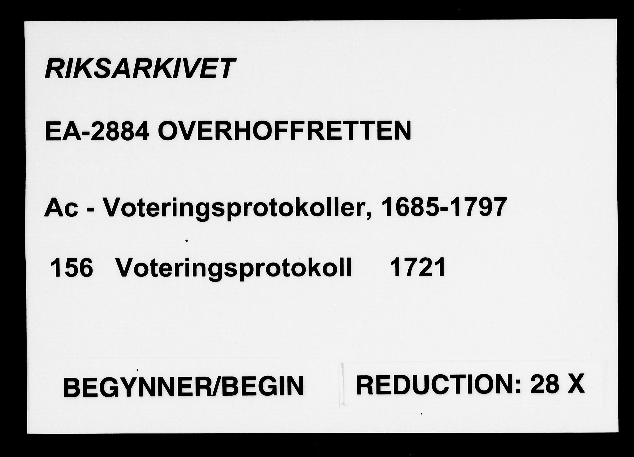 Overhoffretten 1667-1797, AV/RA-EA-2884/Ac/L0156: Voteringsprotokoll, 1721