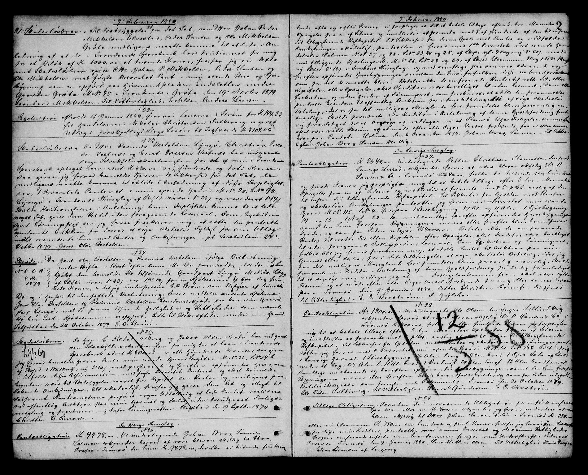 Senja sorenskriveri 1855-, SATØ/S-0048/1/H/Hd/L0012: Pantebok nr. 12, 1880-1883, s. 2