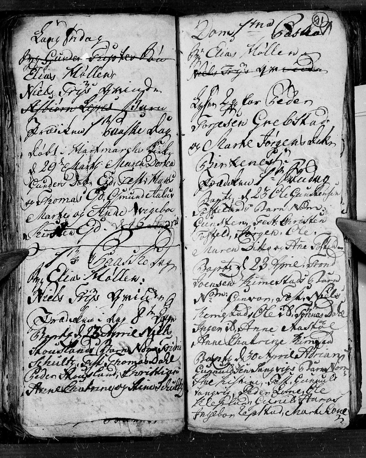 Søgne sokneprestkontor, AV/SAK-1111-0037/F/Fb/Fbb/L0001: Klokkerbok nr. B 1, 1779-1802, s. 91