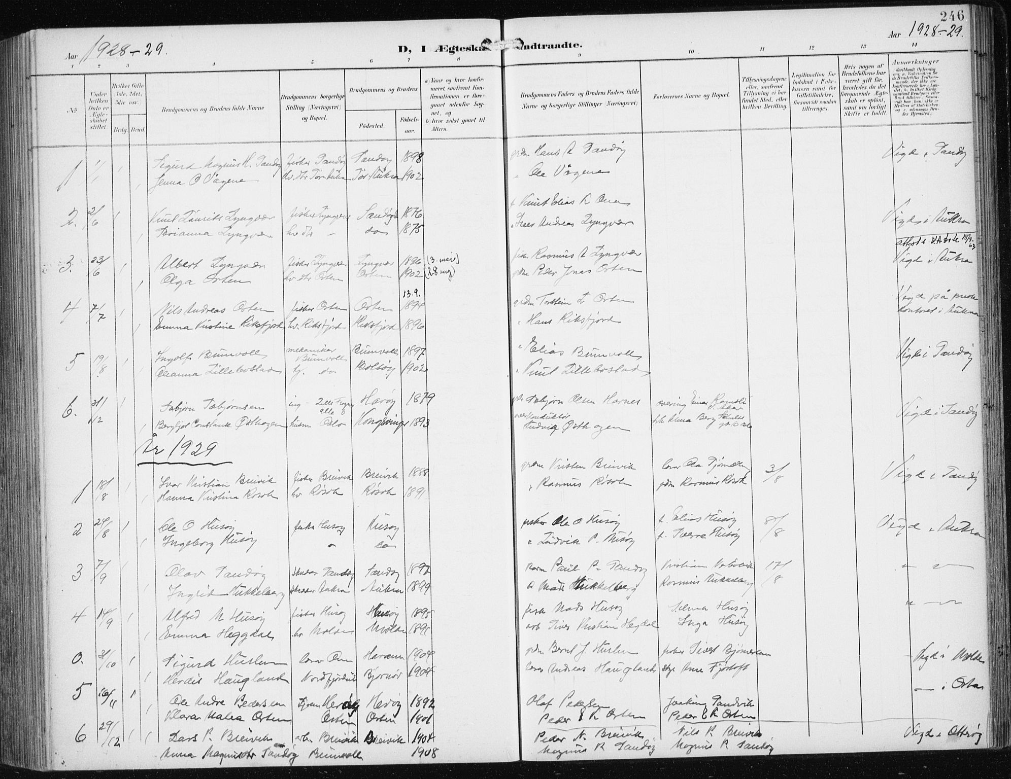 Ministerialprotokoller, klokkerbøker og fødselsregistre - Møre og Romsdal, SAT/A-1454/561/L0733: Klokkerbok nr. 561C03, 1900-1940, s. 246