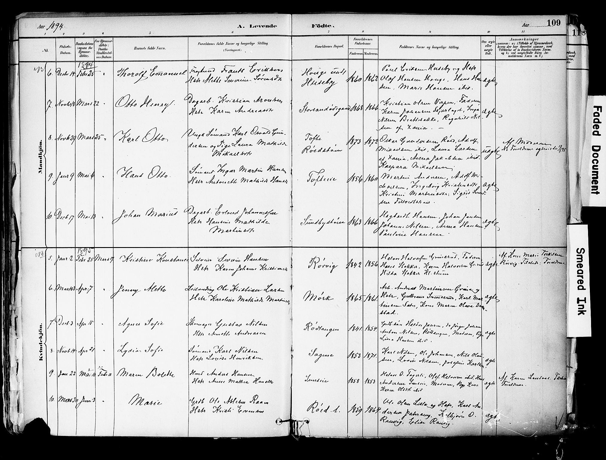 Hurum kirkebøker, AV/SAKO-A-229/F/Fa/L0014: Ministerialbok nr. 14, 1882-1895, s. 109