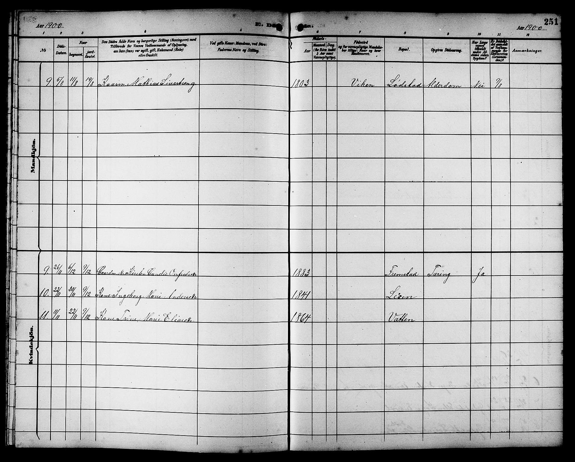 Ministerialprotokoller, klokkerbøker og fødselsregistre - Sør-Trøndelag, AV/SAT-A-1456/662/L0757: Klokkerbok nr. 662C02, 1892-1918, s. 251