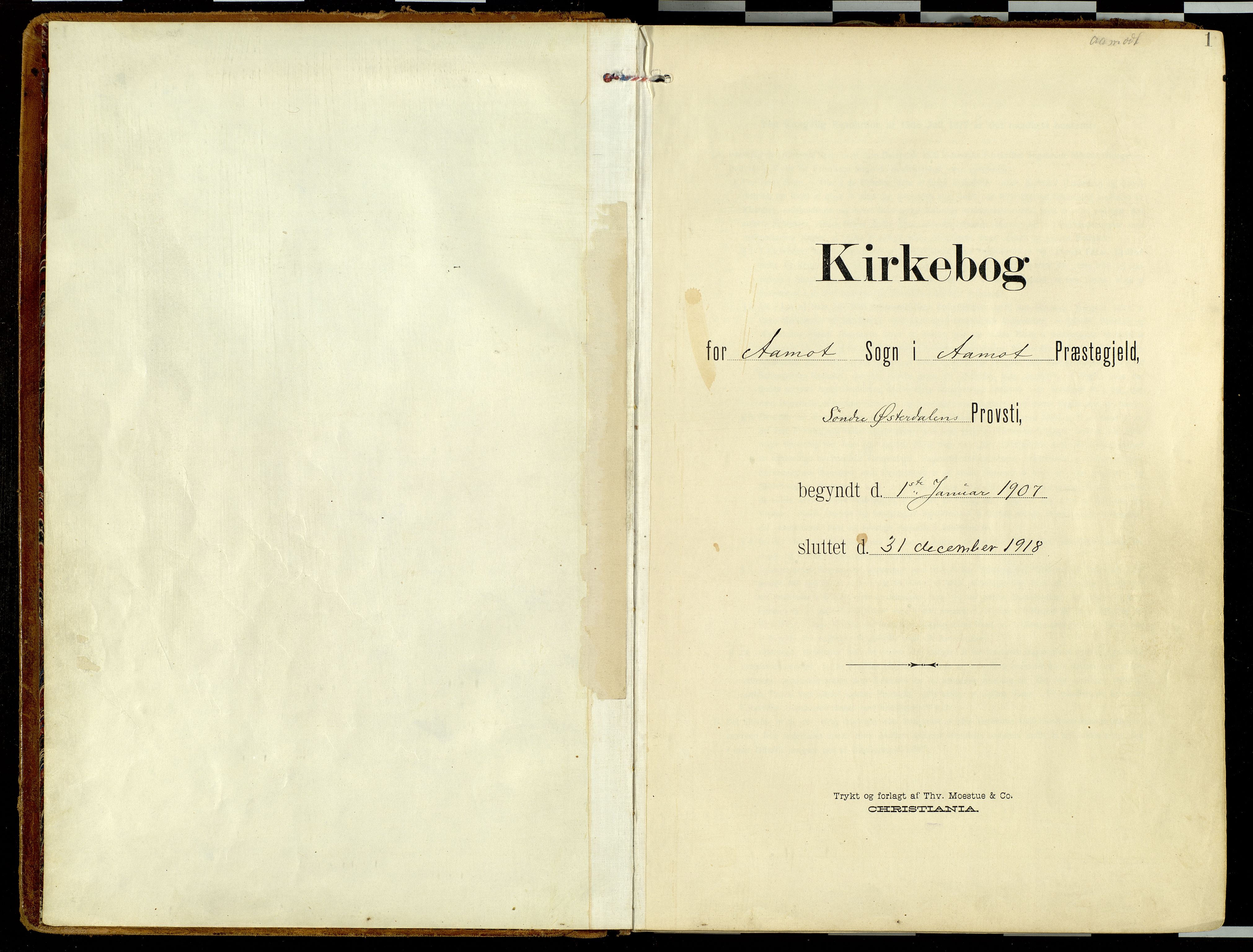 Åmot prestekontor, Hedmark, AV/SAH-PREST-056/H/Ha/Haa/L0014: Ministerialbok nr. 14, 1907-1918