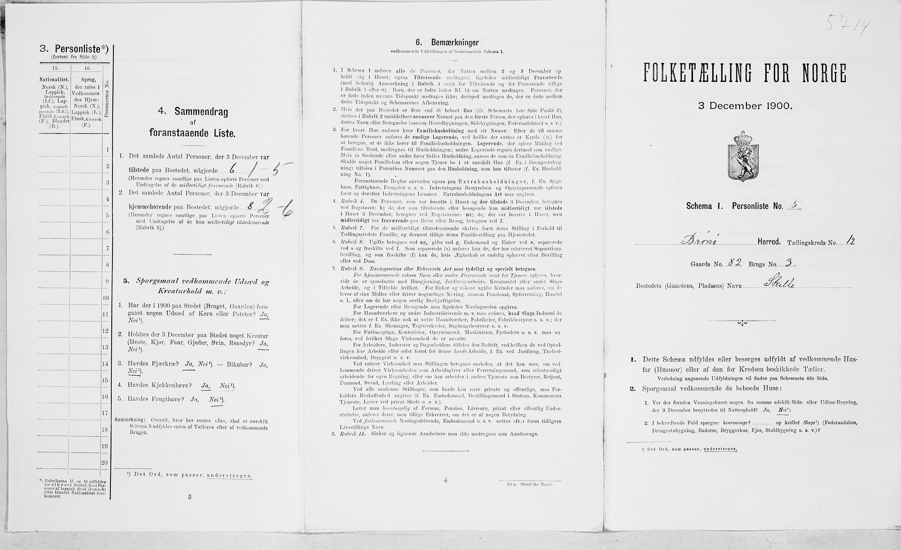 SAT, Folketelling 1900 for 1814 Brønnøy herred, 1900, s. 1461
