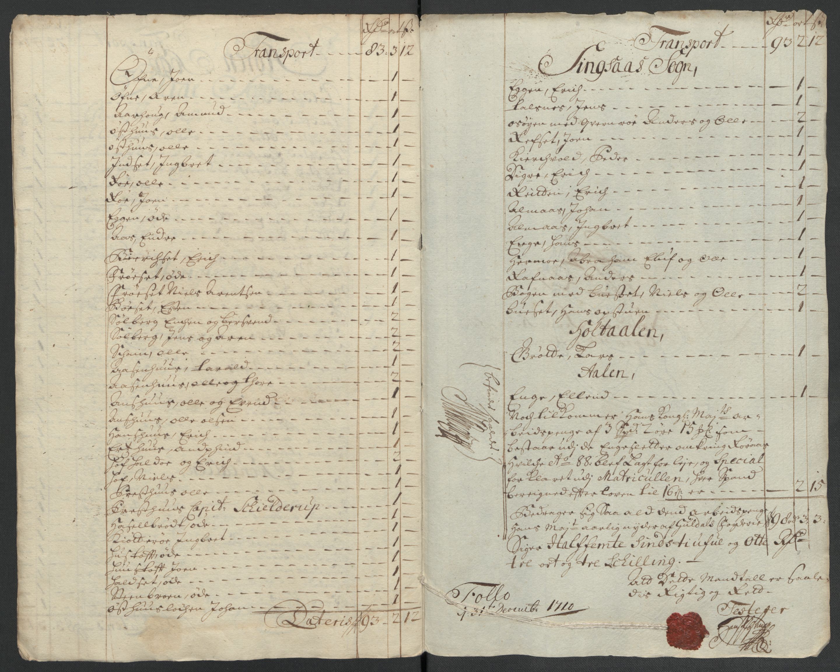 Rentekammeret inntil 1814, Reviderte regnskaper, Fogderegnskap, RA/EA-4092/R60/L3960: Fogderegnskap Orkdal og Gauldal, 1710, s. 305