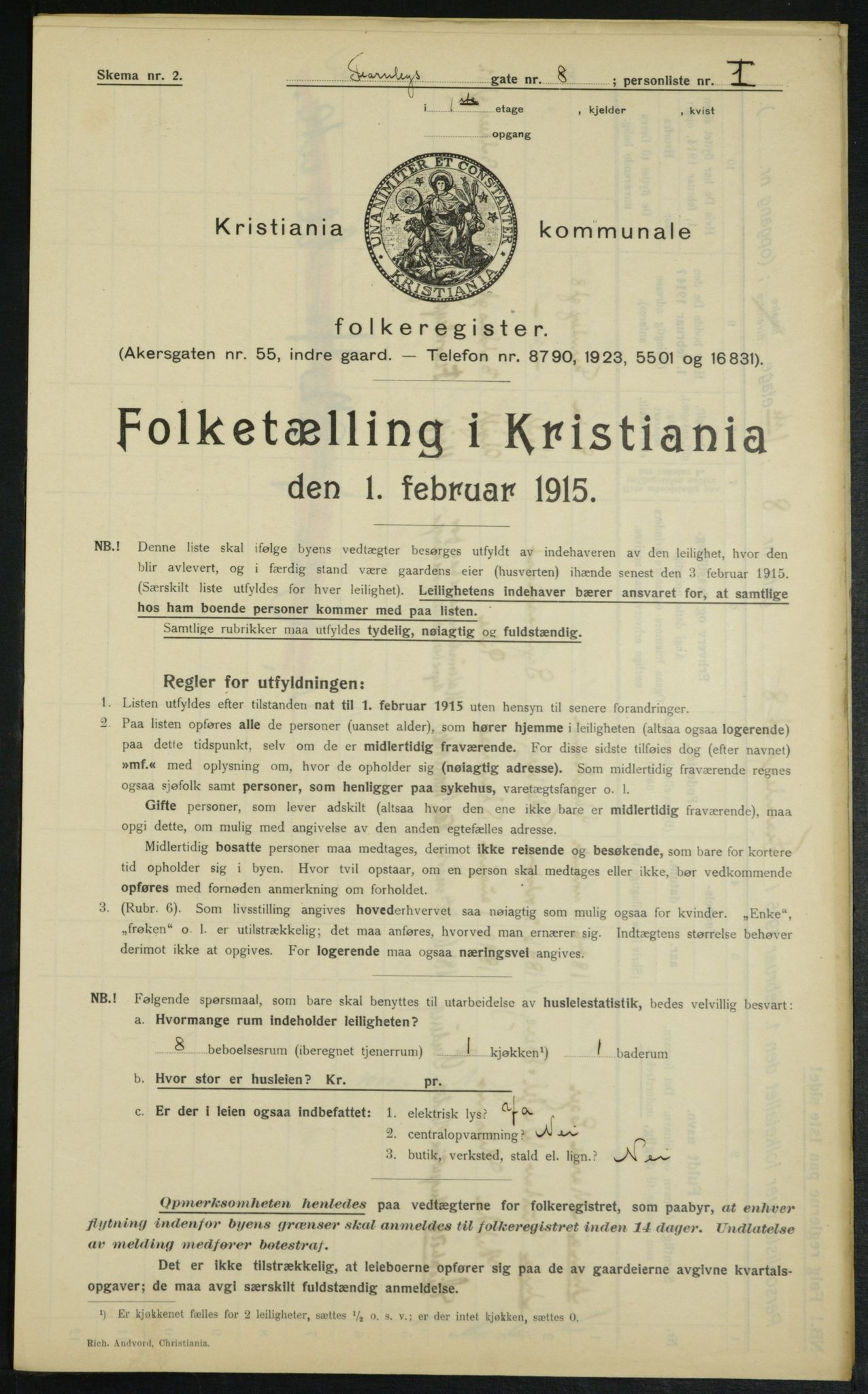 OBA, Kommunal folketelling 1.2.1915 for Kristiania, 1915, s. 23521