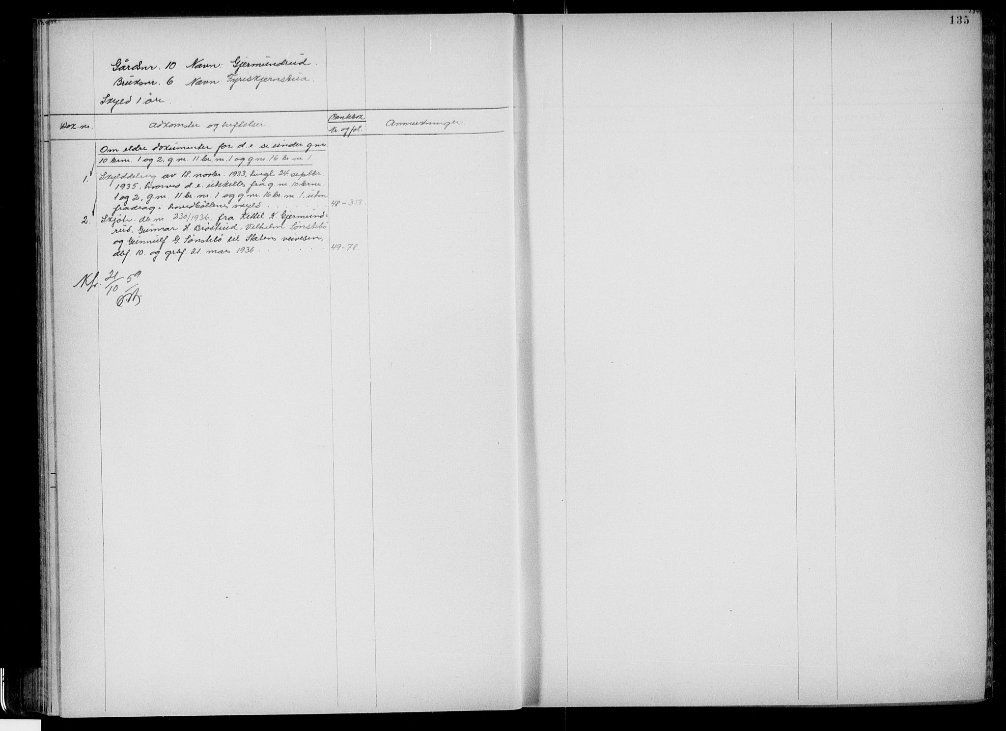 Numedal og Sandsvær sorenskriveri, AV/SAKO-A-128/G/Gb/Gbd/L0001: Panteregister nr. IV 1, s. 135