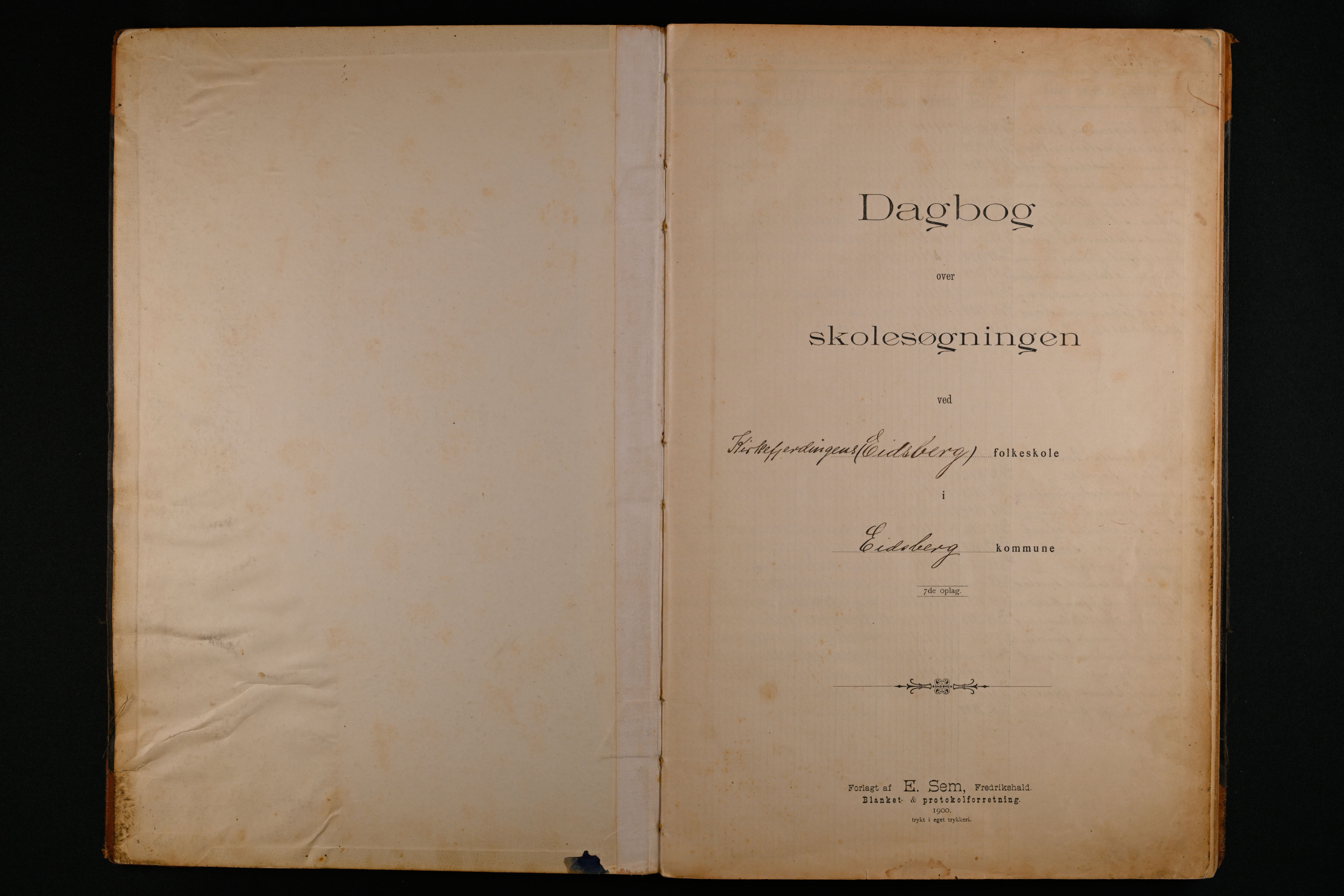 Eidsberg kommune. Kirkefjerdingen skole, IKAO/IKA-A-1343/F/Fb/L0003: Dagbok, 1901-1915, 1901-1915